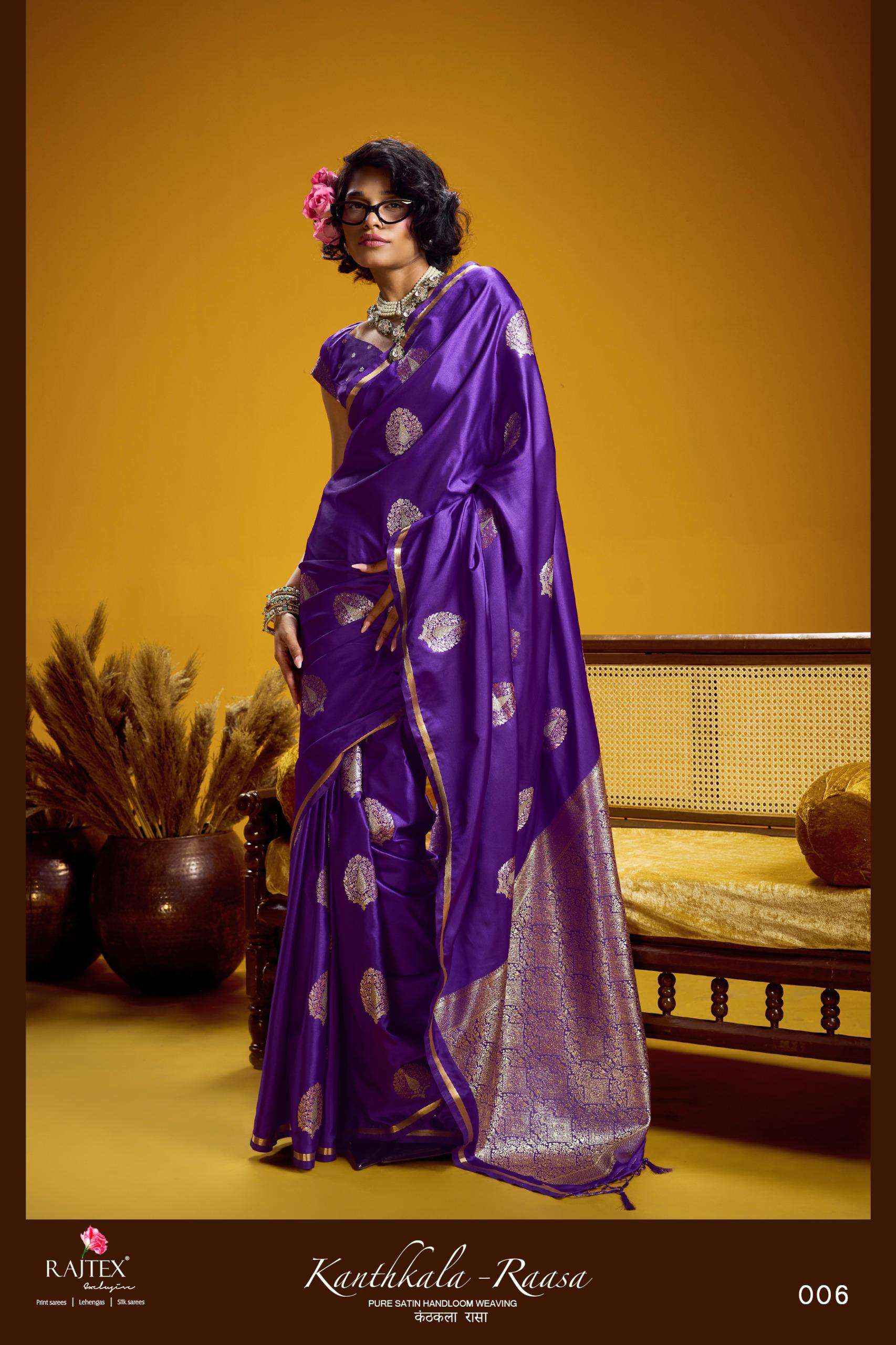 Rajtex Kanthkala Raasa Satin Handloom Saree _ Surat Wholesale Texteli Price ( 6 Pcs Catalog )