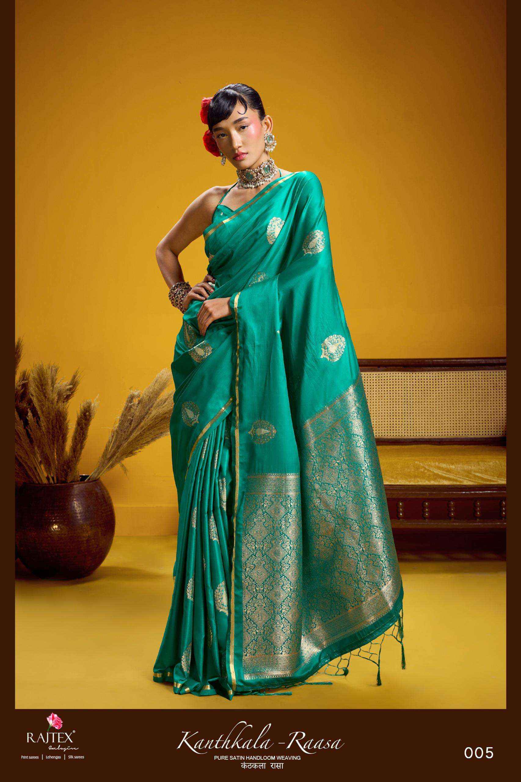 Rajtex Kanthkala Raasa Satin Handloom Saree _ Surat Wholesale Texteli Price ( 6 Pcs Catalog )