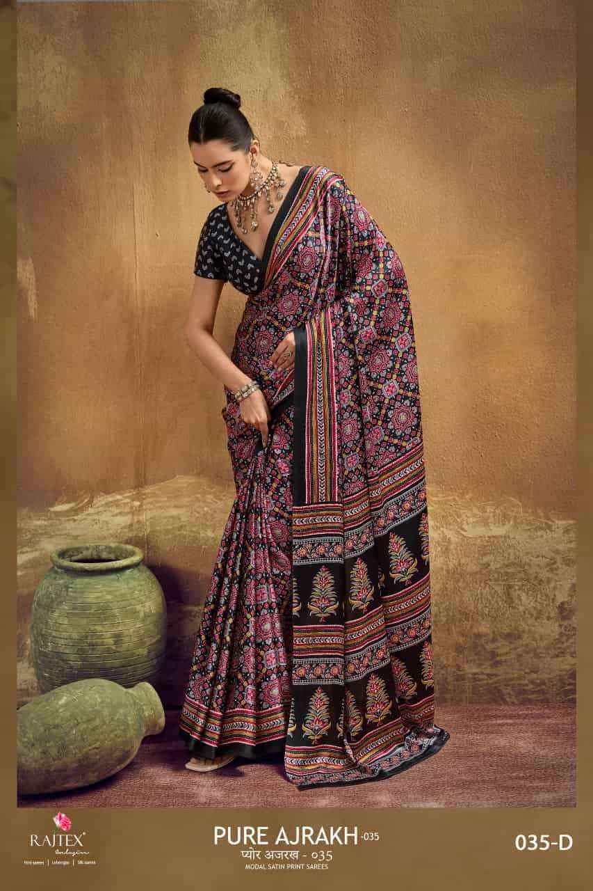 Rajtex Pure Ajrakh Vol 35 Modal Saree Collection _ Surat Wholesale Market Price ( 6 Pcs Catalog )