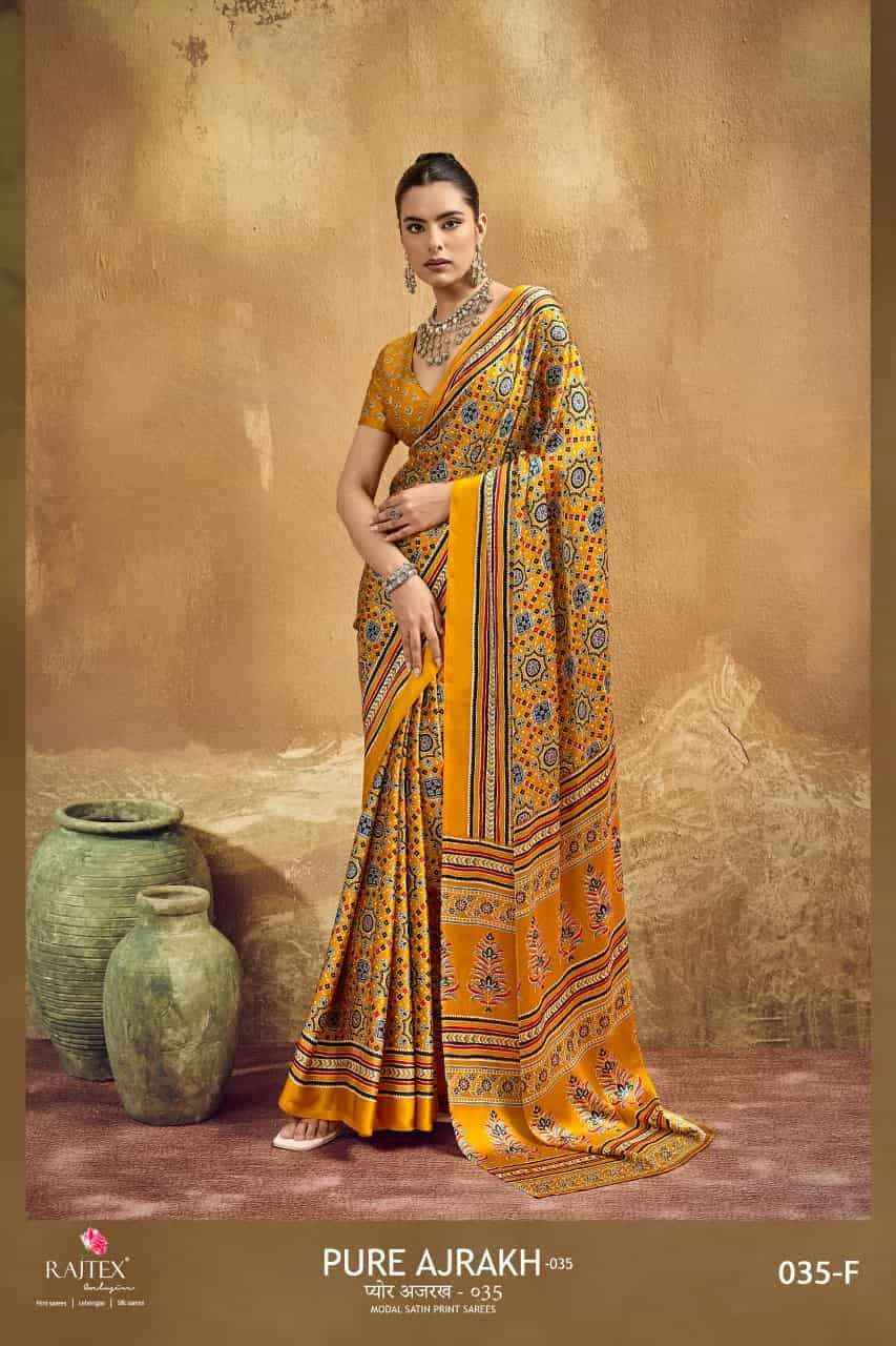Rajtex Pure Ajrakh Vol 35 Modal Saree Collection _ Surat Wholesale Market Price ( 6 Pcs Catalog )