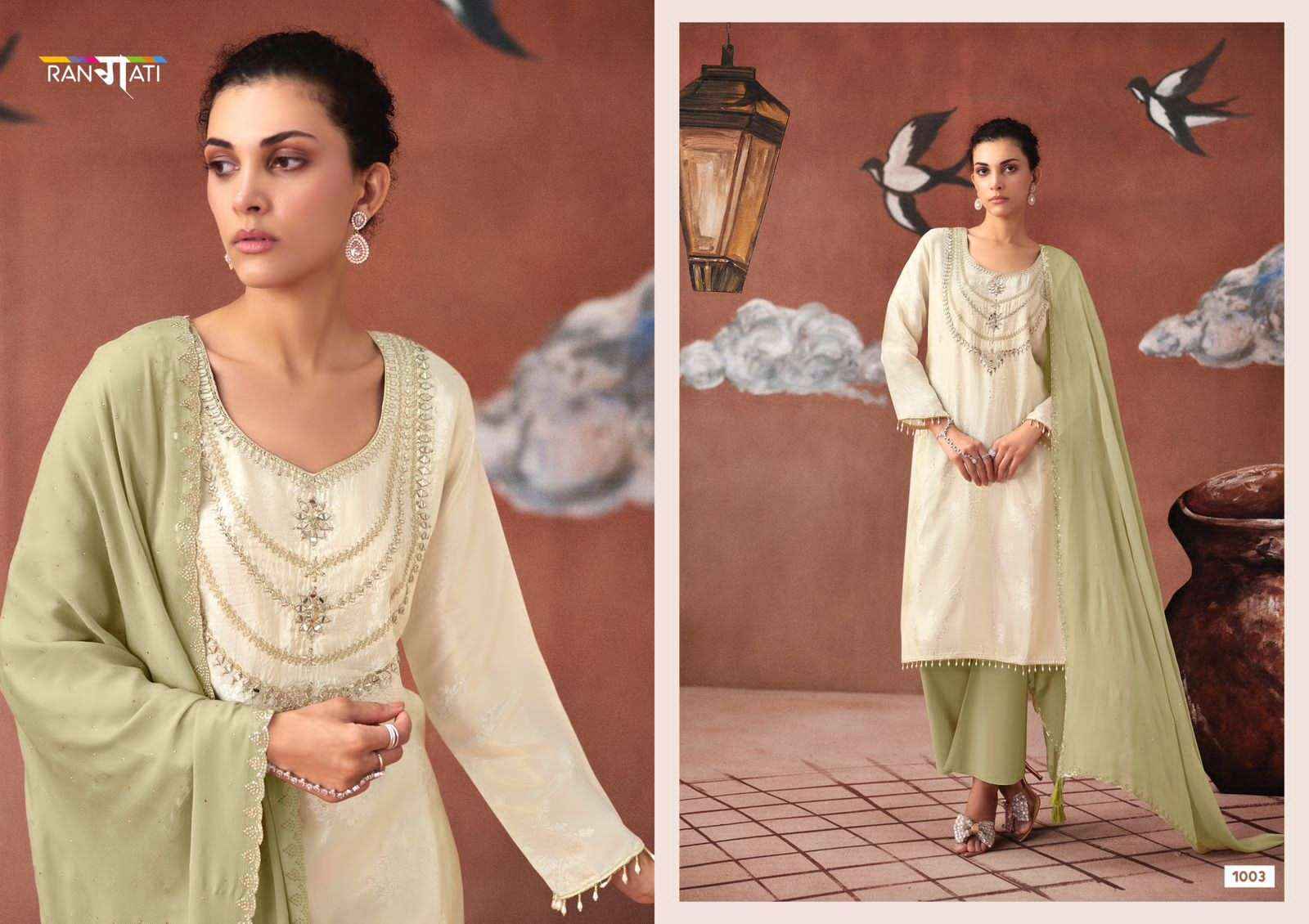 Rangati Prints Icon Partywear Style Exclusive Dress Material _ Surat Wholesale Rate ( 4 Pcs Catalog )