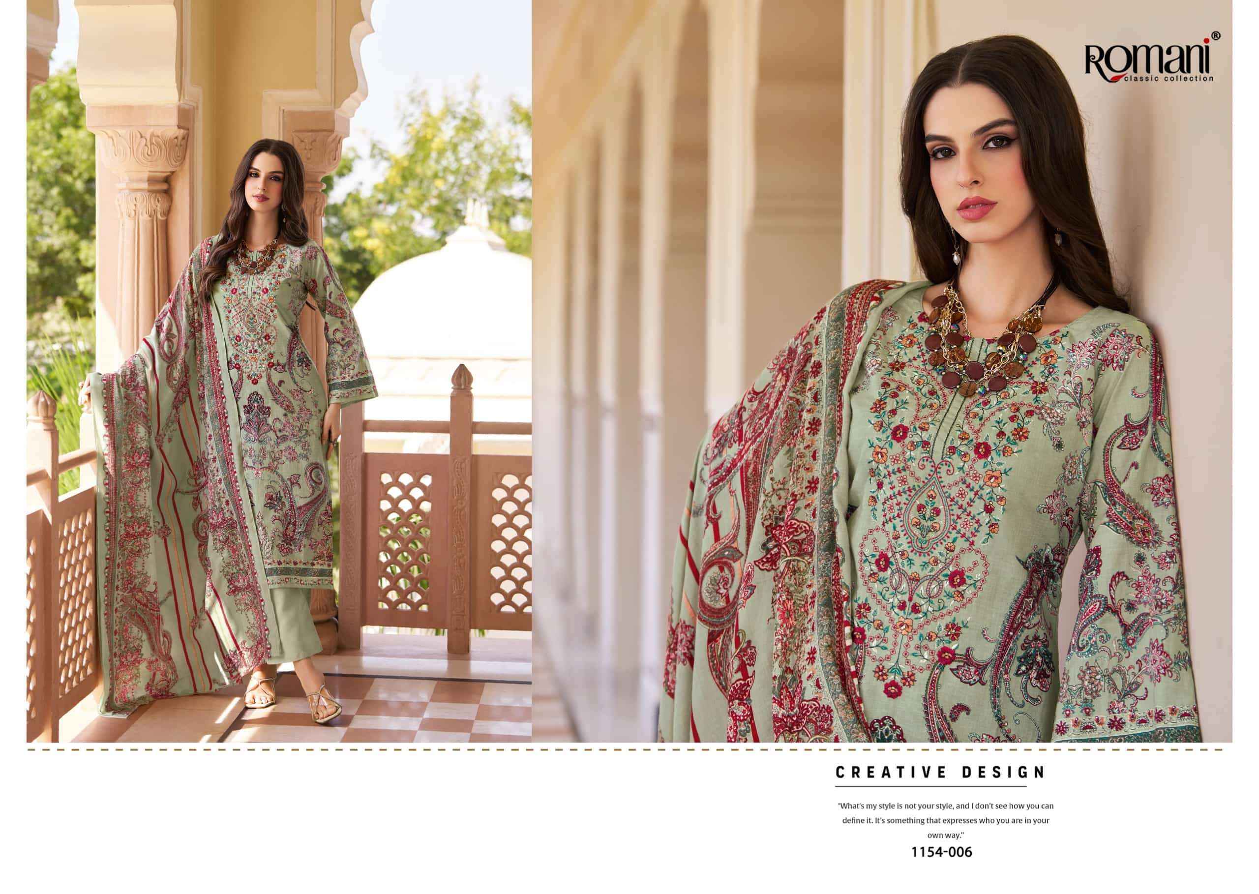 Romani Aarzu Vol 34 Unstitch Cotton Ladies Dress _ Wholesale Surat Rate ( 8 Pcs Catalog )