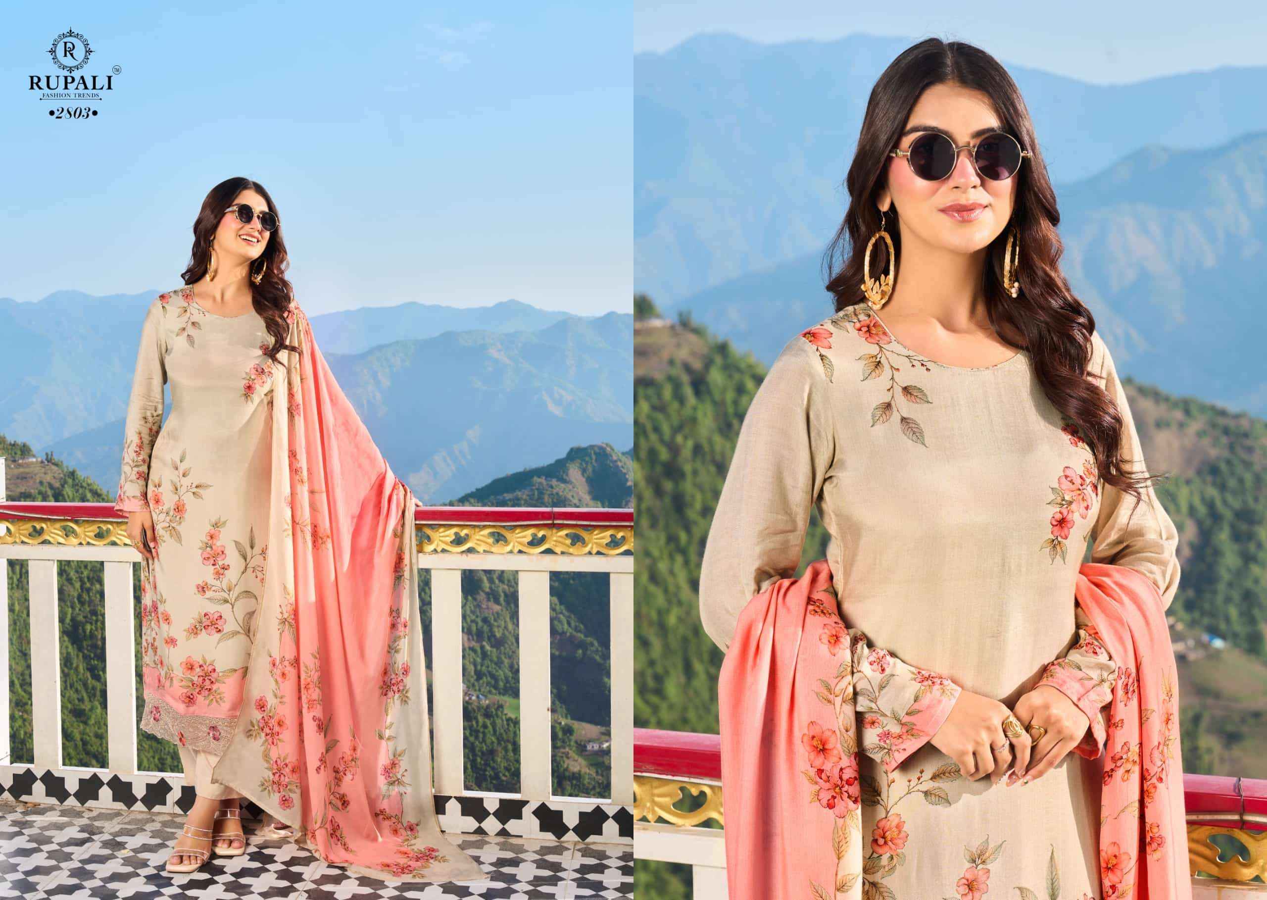 Rupali Fashion Muontain Girl Digital Printed Muslin Dress _ Wholesale Texteli Price ( 4 Pcs Catalog )