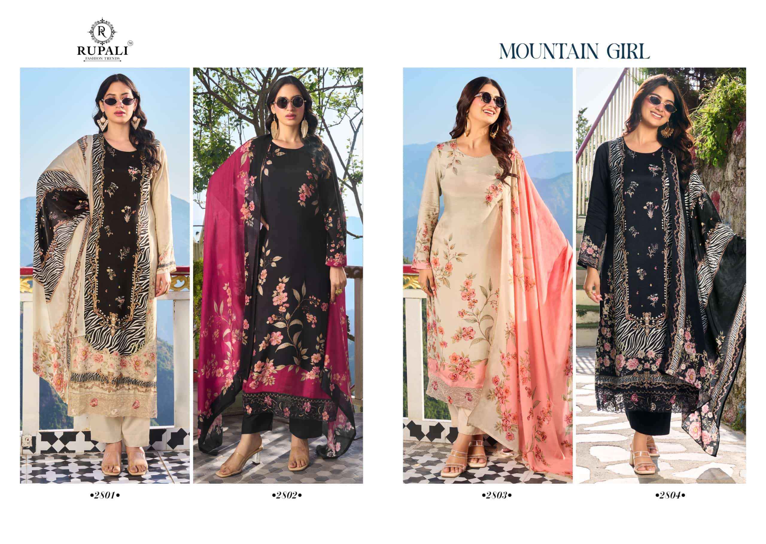 Rupali Fashion Muontain Girl Digital Printed Muslin Dress _ Wholesale Texteli Price ( 4 Pcs Catalog )