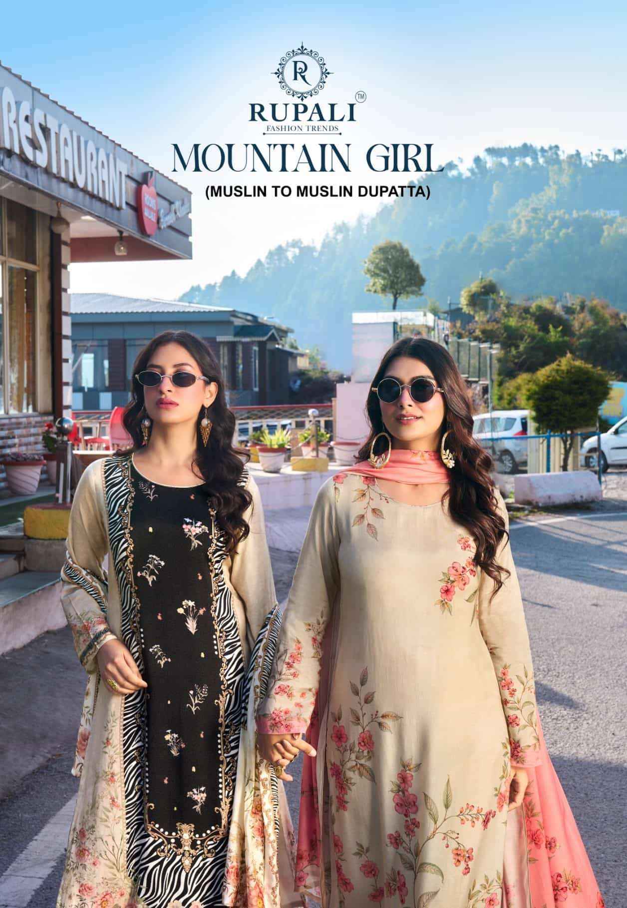 Rupali Fashion Muontain Girl Digital Printed Muslin Dress _ Wholesale Texteli Price ( 4 Pcs Catalog )