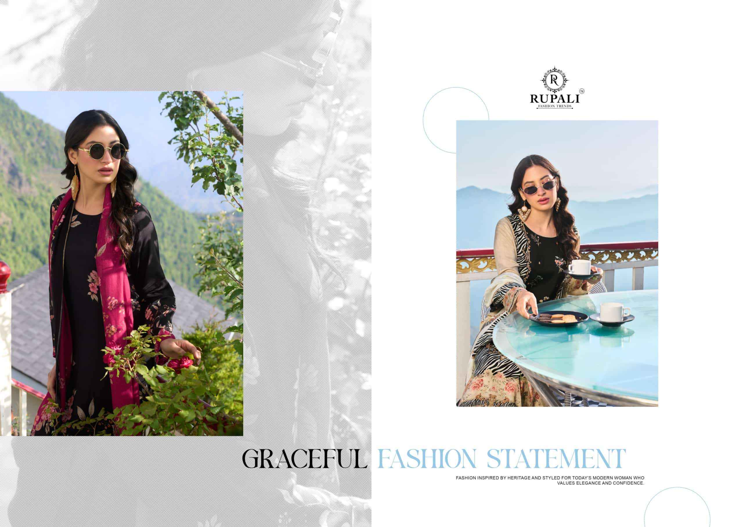 Rupali Fashion Muontain Girl Digital Printed Muslin Dress _ Wholesale Texteli Price ( 4 Pcs Catalog )
