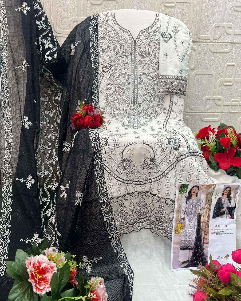 Saniya Trendz 7192 To 7194 Pakistani Designer Cotton Dress Material _ Wholesale Surat Rate ( 3 Pcs Catalog )