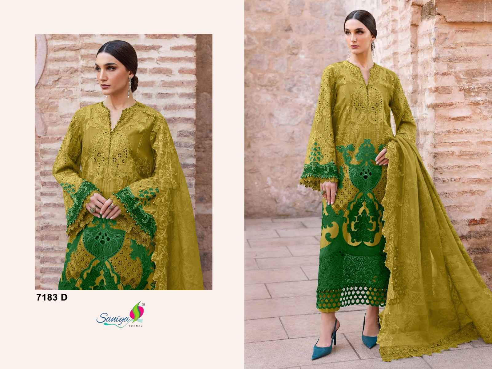 Saniya Trendz D No 7183 Cotton Dress Material _ Wholesale Online Shopping ( 4 Pcs Catalog )