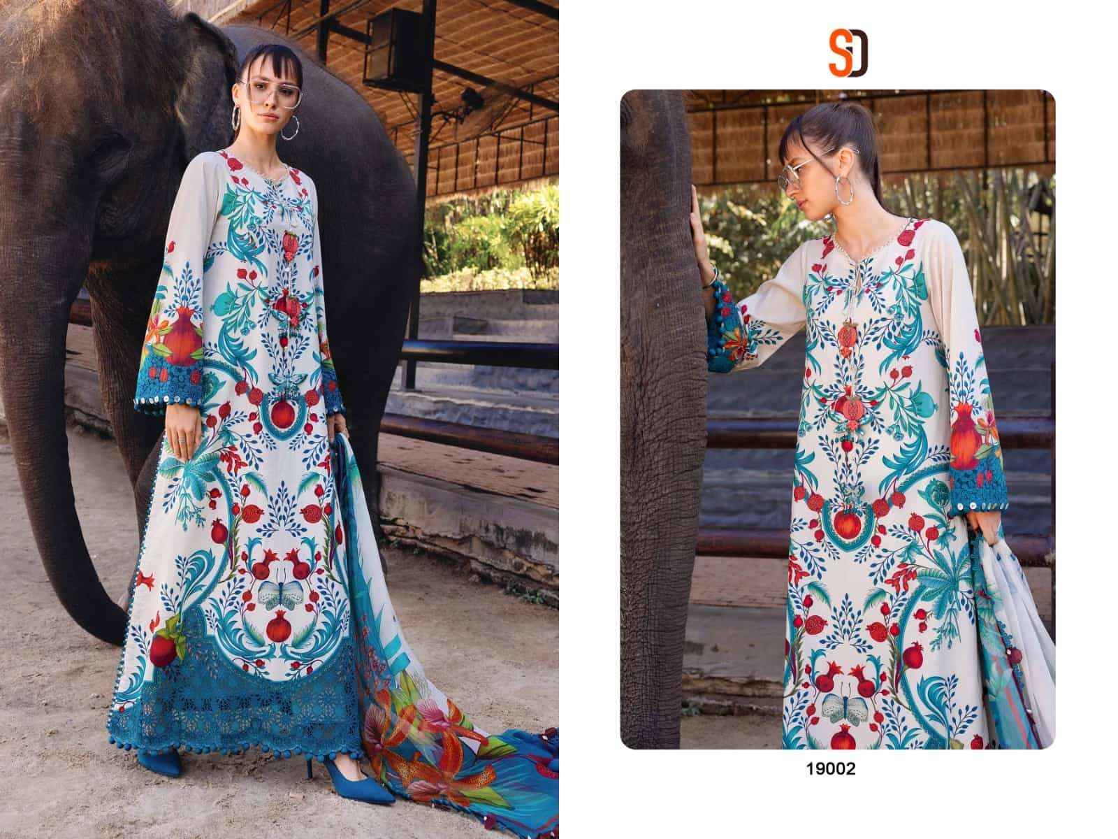 Shraddha Designer M Print Vol 19 Lawn Cotton Pakistani Dress Wholesale Surat Rate ( 6 Pcs Catalog )