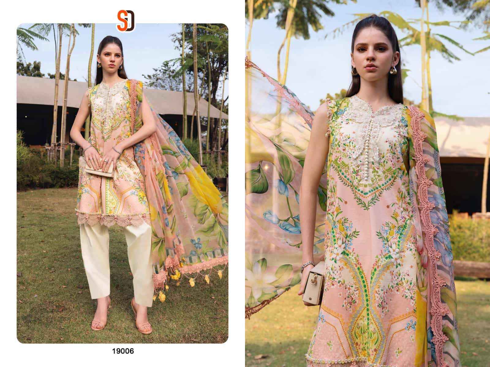 Shraddha Designer M Print Vol 19 Lawn Cotton Pakistani Dress Wholesale Surat Rate ( 6 Pcs Catalog )