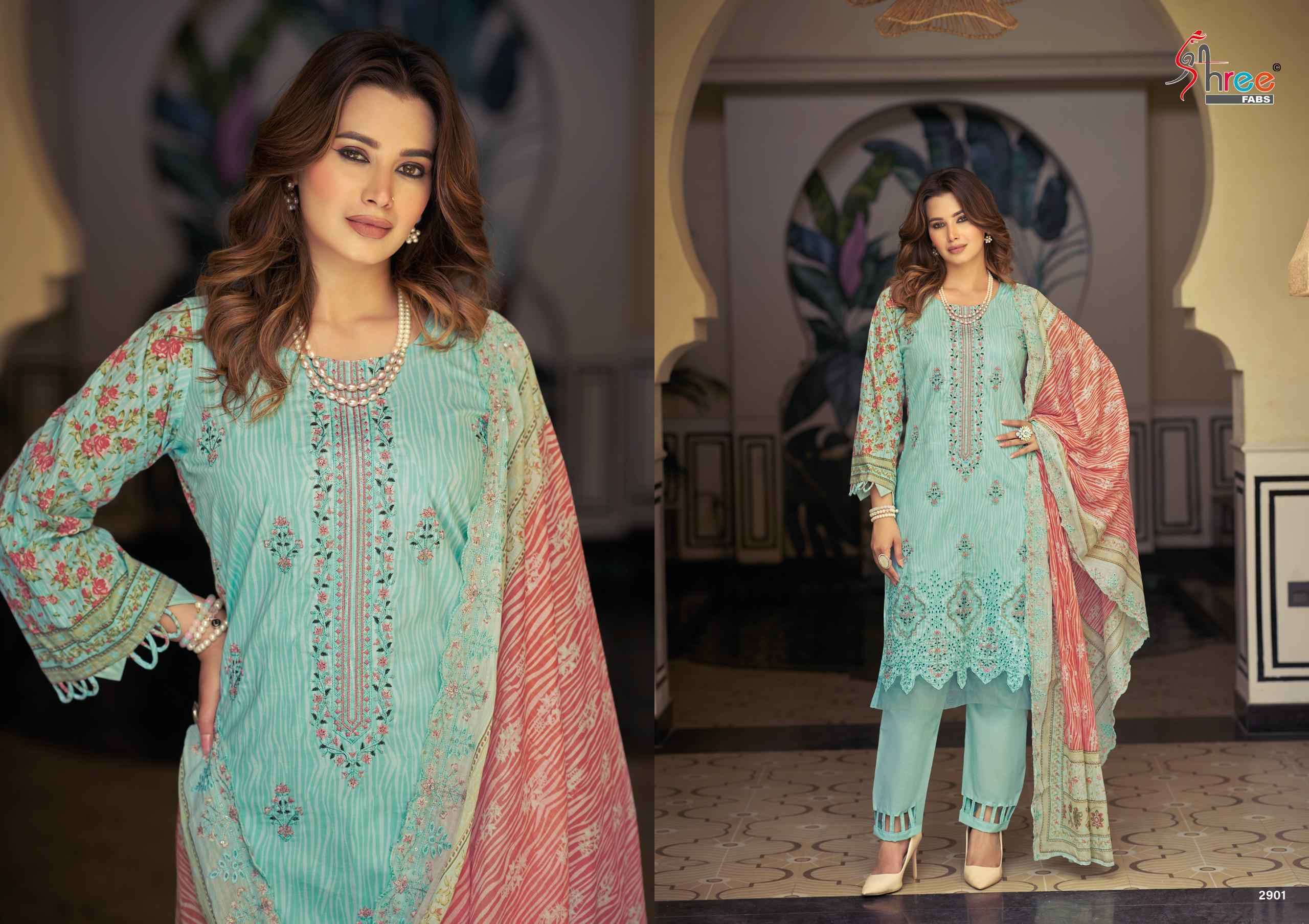 Shree Fabs Bin Saeed Lawn Collection Vol 29 Cotton Dress Material _ Wholesale Clothes Online ( 6 Pcs Catalog )