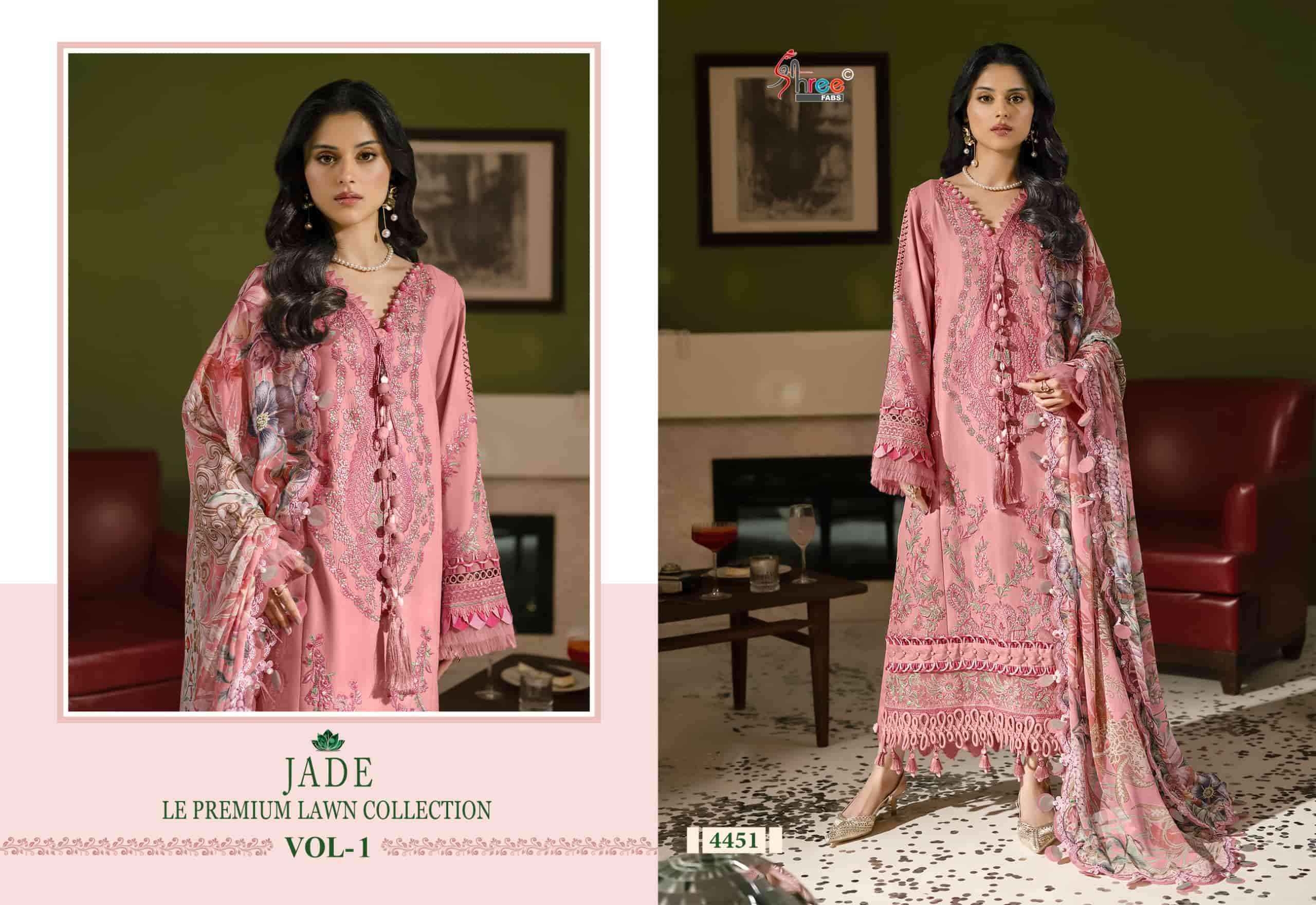 Shree Fabs Jade Le Premium Lawn Collection Vol 1 Dress material _ Wholesale factory ( 6 Pcs Catalog )