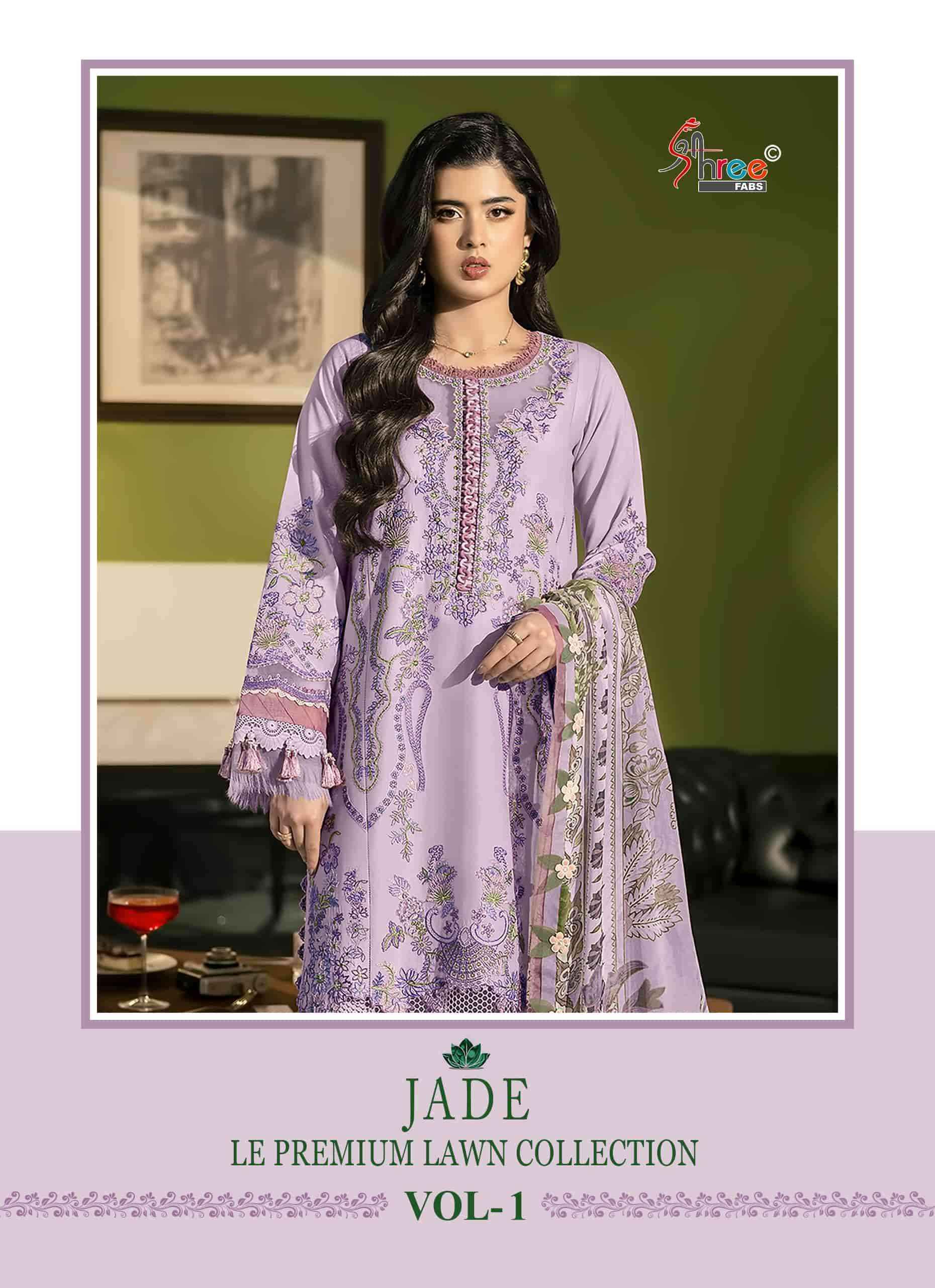 Shree Fabs Jade Le Premium Lawn Collection Vol 1 Dress material _ Wholesale factory ( 6 Pcs Catalog )