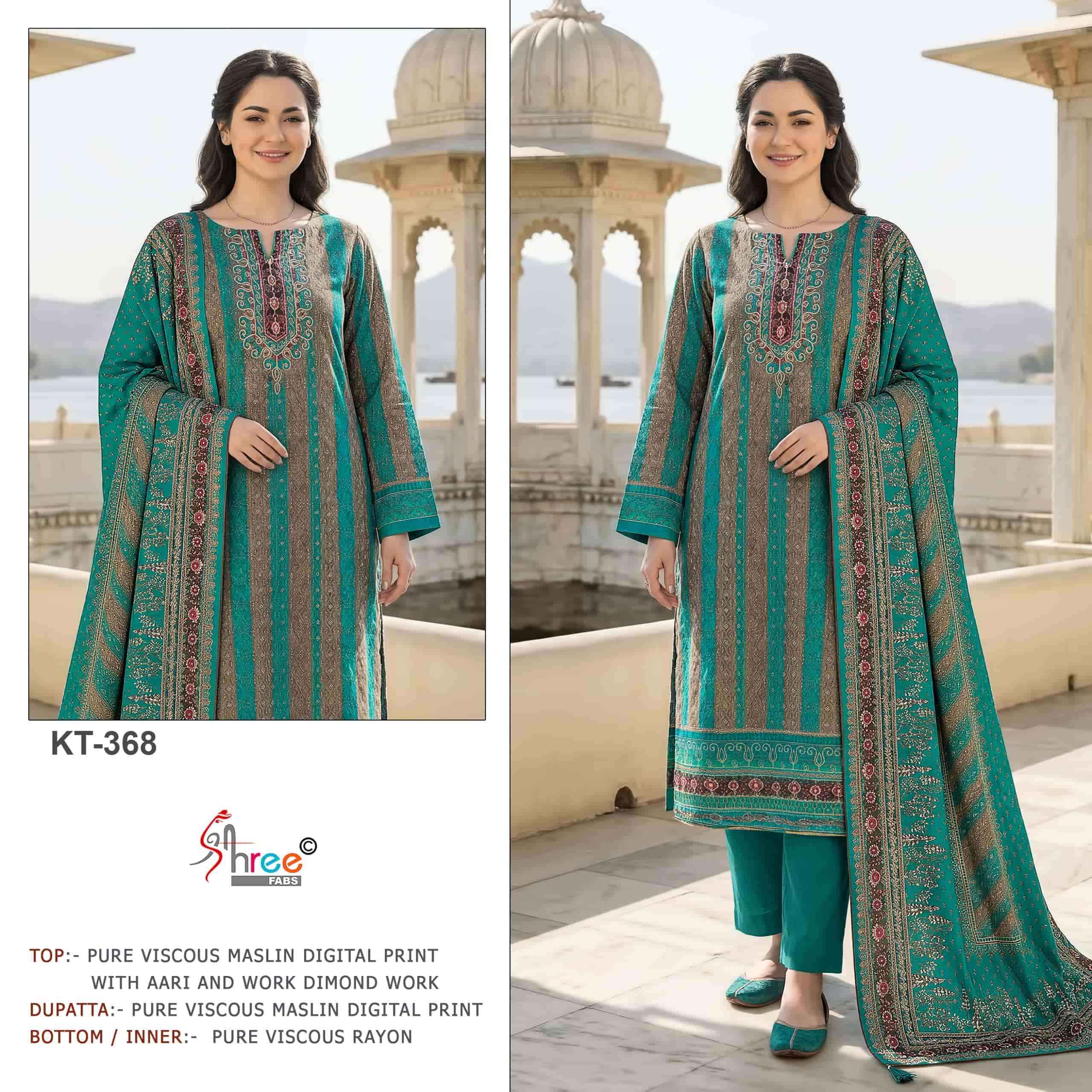 Shree Fabs Kt 368 Abcd Exclusive Pakistani Muslin Dress _ Wholesale Surat Rate ( 4 Pcs Catalog )