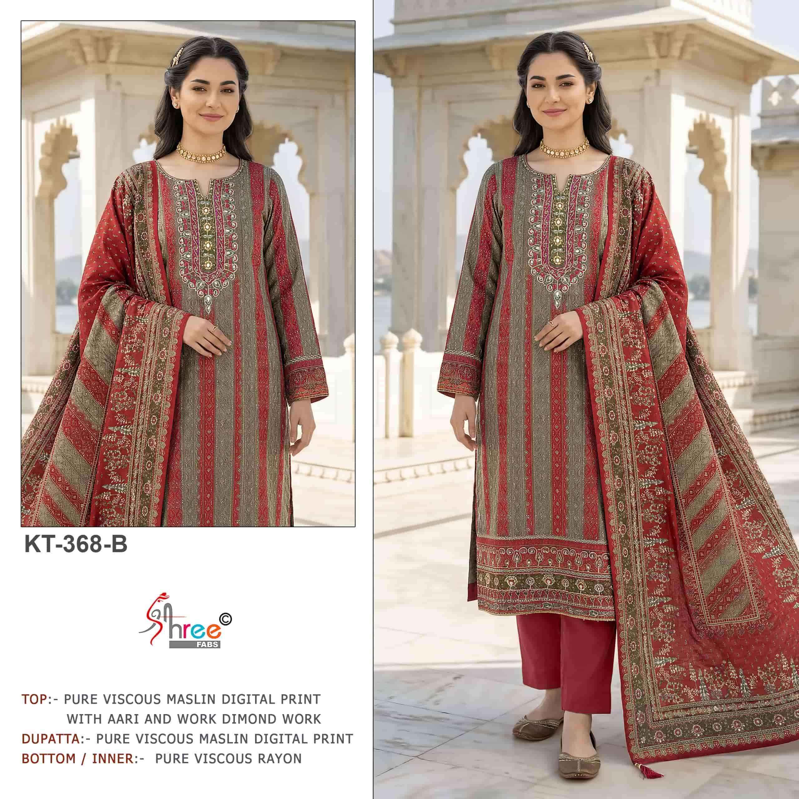 Shree Fabs Kt 368 Abcd Exclusive Pakistani Muslin Dress _ Wholesale Surat Rate ( 4 Pcs Catalog )