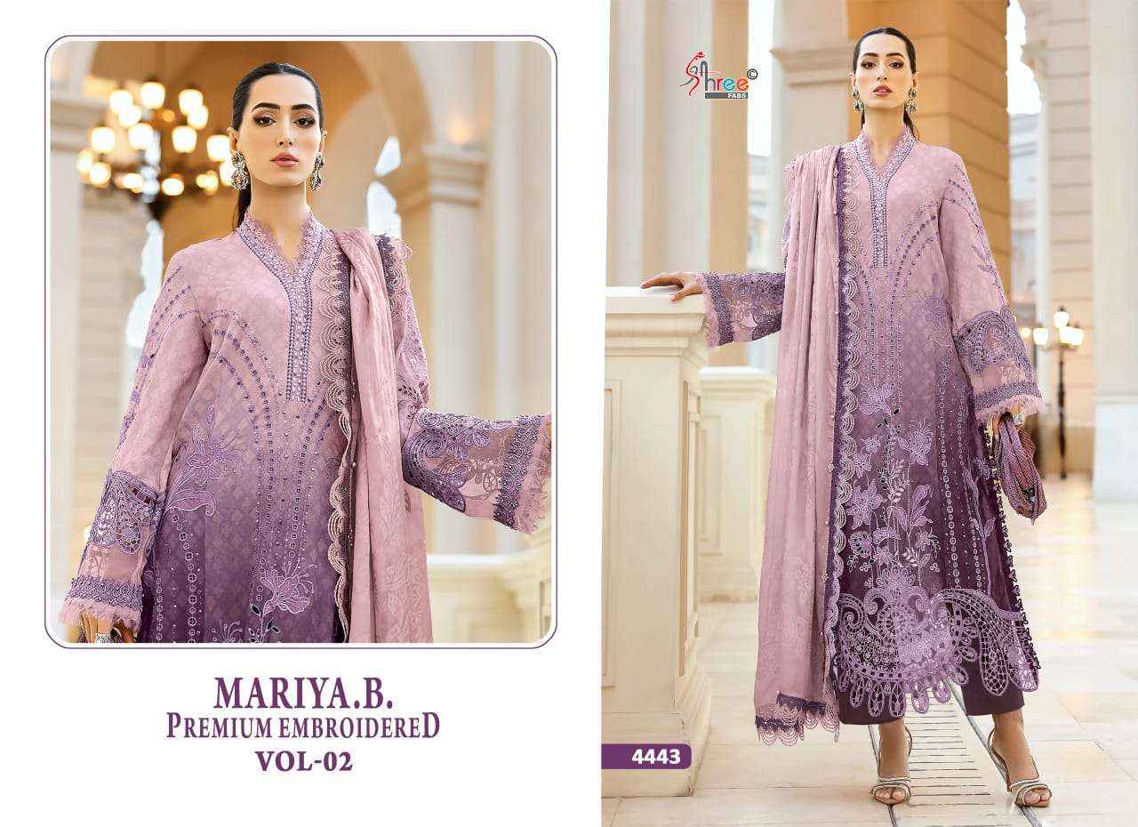 Shree Fabs Mariya B Premium Embroidered Vol 2 Designer Cotton Pakistani Dress _ Wholesale Surat ( 4 Pcs Catalog )