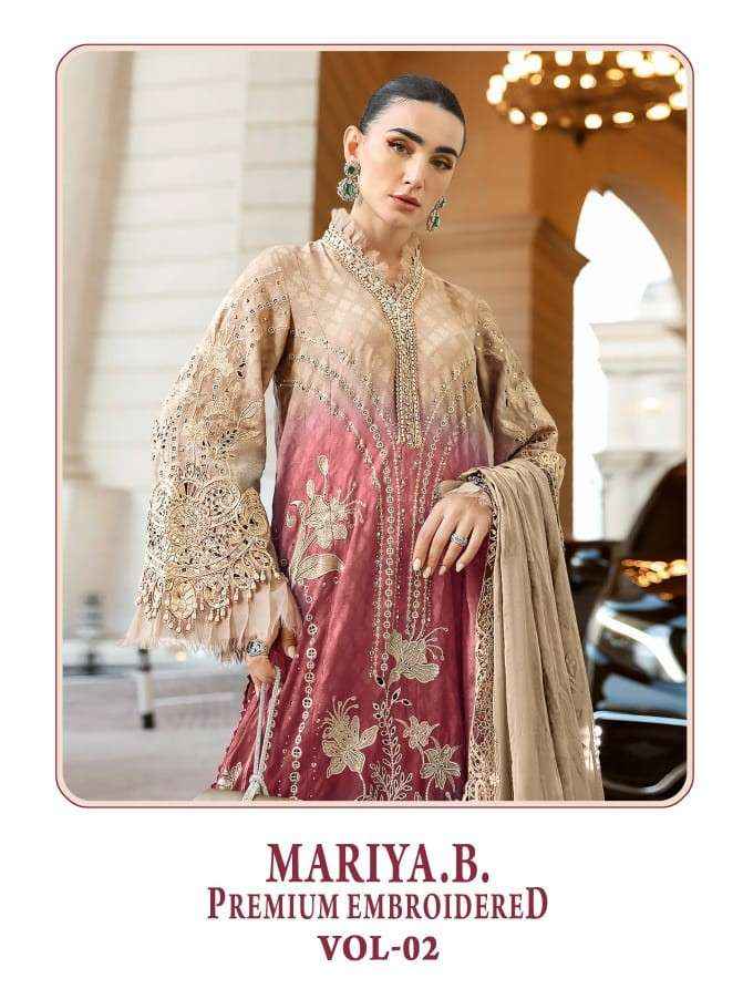 Shree Fabs Mariya B Premium Embroidered Vol 2 Designer Cotton Pakistani Dress _ Wholesale Surat ( 4 Pcs Catalog )