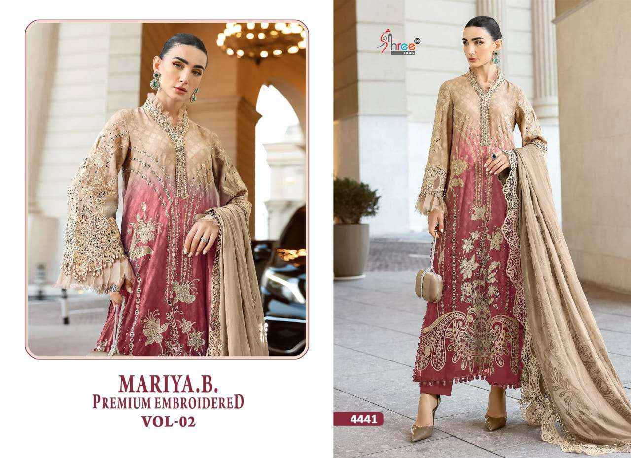 Shree Fabs Mariya B Premium Embroidered Vol 2 Designer Cotton Pakistani Dress _ Wholesale Surat ( 4 Pcs Catalog )