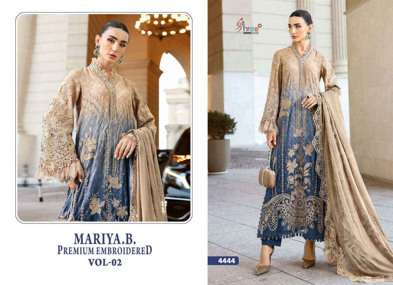Shree Fabs Mariya B Premium Embroidered Vol 2 Designer Cotton Pakistani Dress _ Wholesale Surat ( 4 Pcs Catalog )