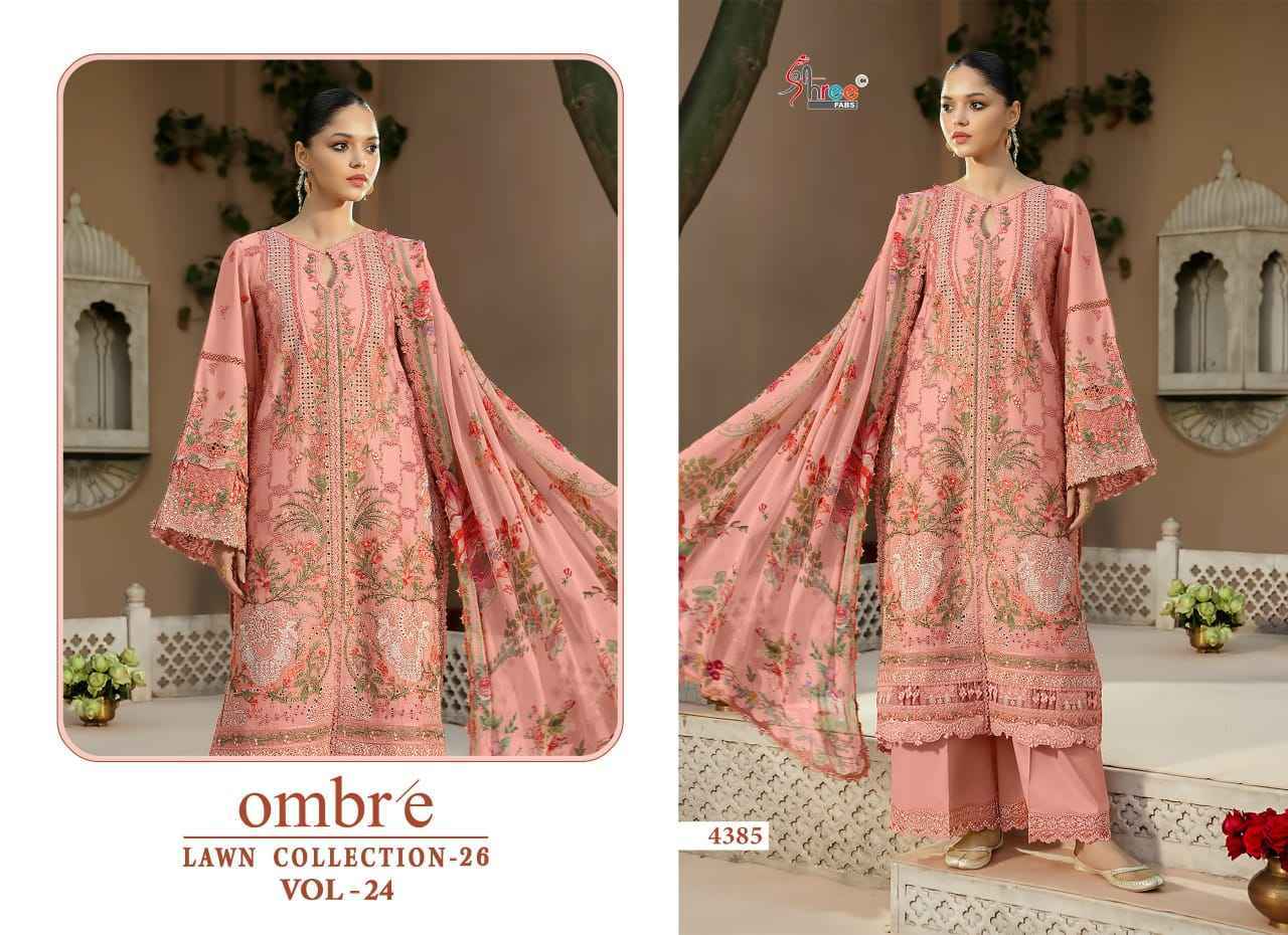 Shree Fabs Ombre Lawn Collection 26 Vol 24 Cotton Dress Material _ Wholesale Surat Rate ( 6 Pcs Catalog )