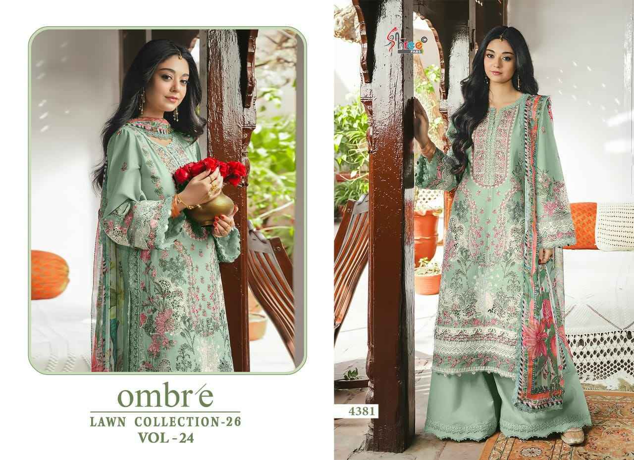Shree Fabs Ombre Lawn Collection 26 Vol 24 Cotton Dress Material _ Wholesale Surat Rate ( 6 Pcs Catalog )