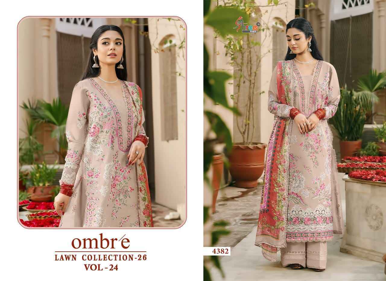Shree Fabs Ombre Lawn Collection 26 Vol 24 Cotton Dress Material _ Wholesale Surat Rate ( 6 Pcs Catalog )
