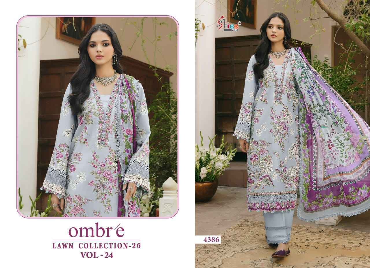 Shree Fabs Ombre Lawn Collection 26 Vol 24 Cotton Dress Material _ Wholesale Surat Rate ( 6 Pcs Catalog )