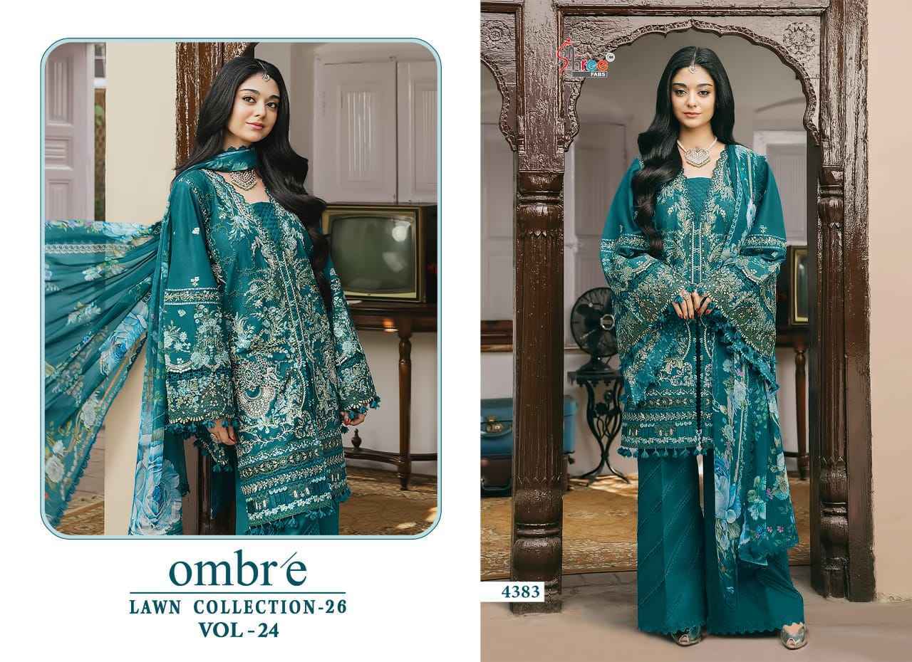 Shree Fabs Ombre Lawn Collection 26 Vol 24 Cotton Dress Material _ Wholesale Surat Rate ( 6 Pcs Catalog )