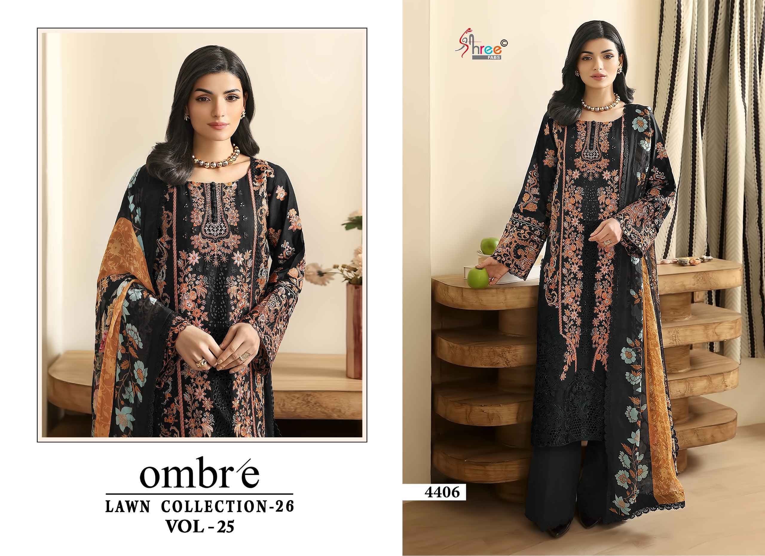 Shree Fabs Ombre Lawn Collection 26 Vol 25 Wholesale Pakistani Suits ( 6 pcs Catalogue )