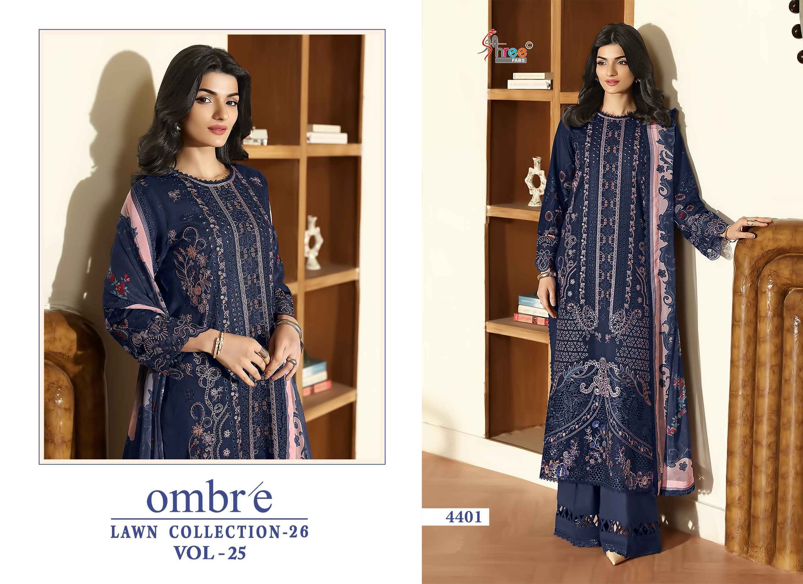 Shree Fabs Ombre Lawn Collection 26 Vol 25 Wholesale Pakistani Suits ( 6 pcs Catalogue )