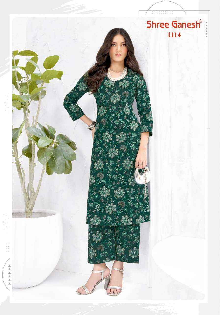 Shree Ganesh Ananya Cotton Kurti With Pant Surat Wholesale Market Rate ( 20 Pcs Catalog )