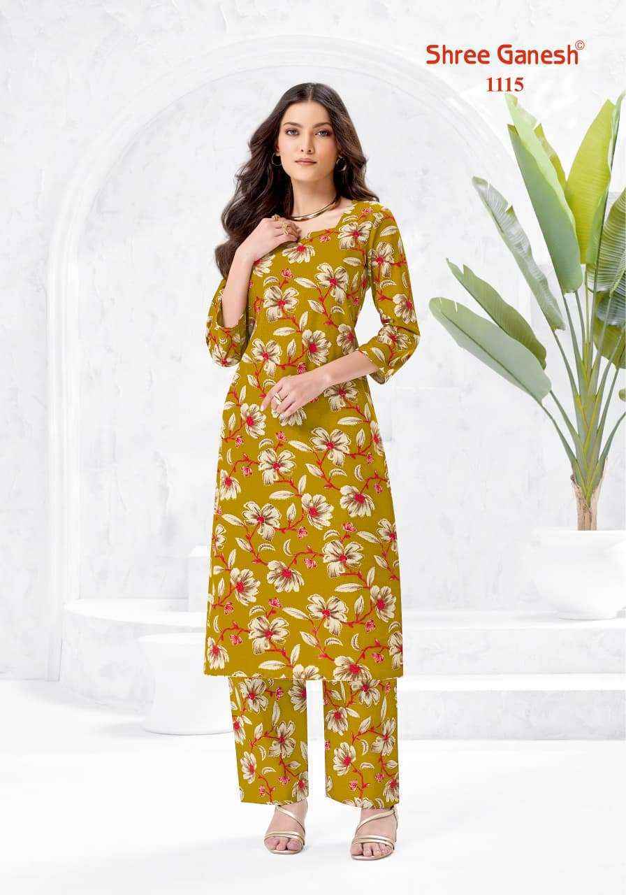 Shree Ganesh Ananya Cotton Kurti With Pant Surat Wholesale Market Rate ( 20 Pcs Catalog )