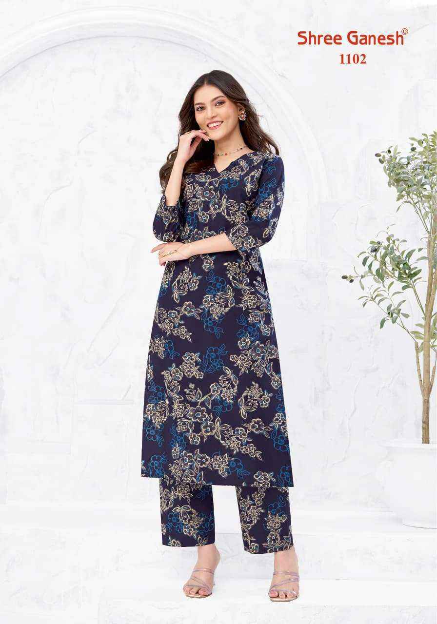 Shree Ganesh Ananya Cotton Kurti With Pant Surat Wholesale Market Rate ( 20 Pcs Catalog )