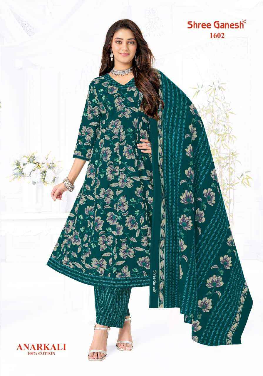 Shree Ganesh Zeenat Vol 6 Heavy Cotton Anarkali Style 3 Pec Suit _ Wholesale Texteli Collection ( 10 Pcs Catalog )
