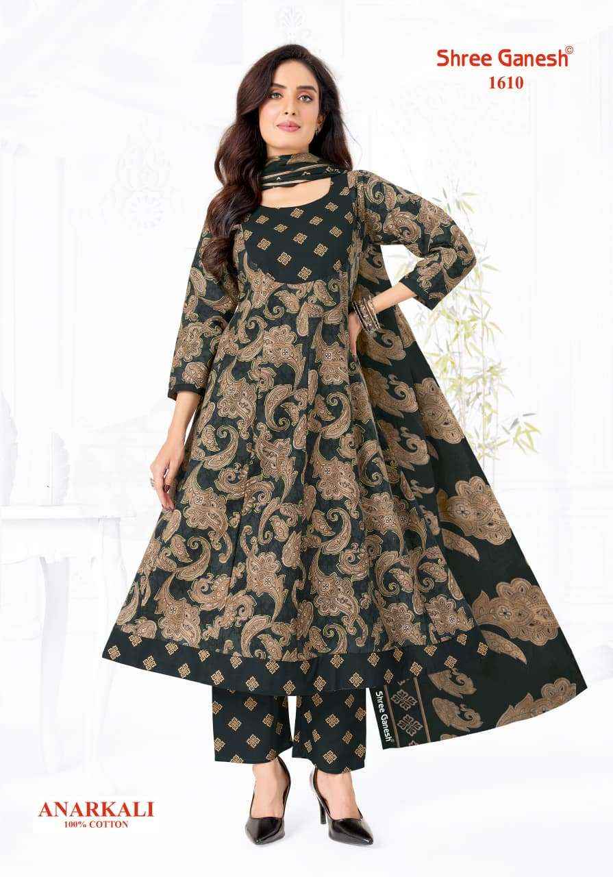 Shree Ganesh Zeenat Vol 6 Heavy Cotton Anarkali Style 3 Pec Suit _ Wholesale Texteli Collection ( 10 Pcs Catalog )