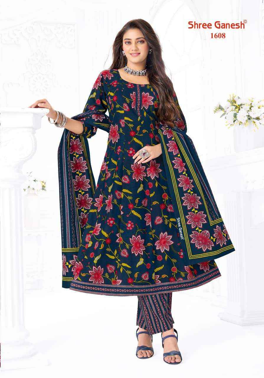 Shree Ganesh Zeenat Vol 6 Heavy Cotton Anarkali Style 3 Pec Suit _ Wholesale Texteli Collection ( 10 Pcs Catalog )
