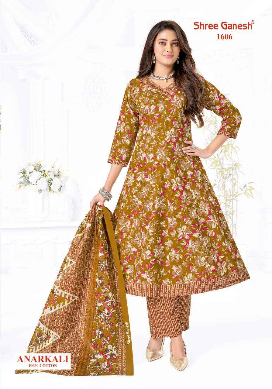 Shree Ganesh Zeenat Vol 6 Heavy Cotton Anarkali Style 3 Pec Suit _ Wholesale Texteli Collection ( 10 Pcs Catalog )