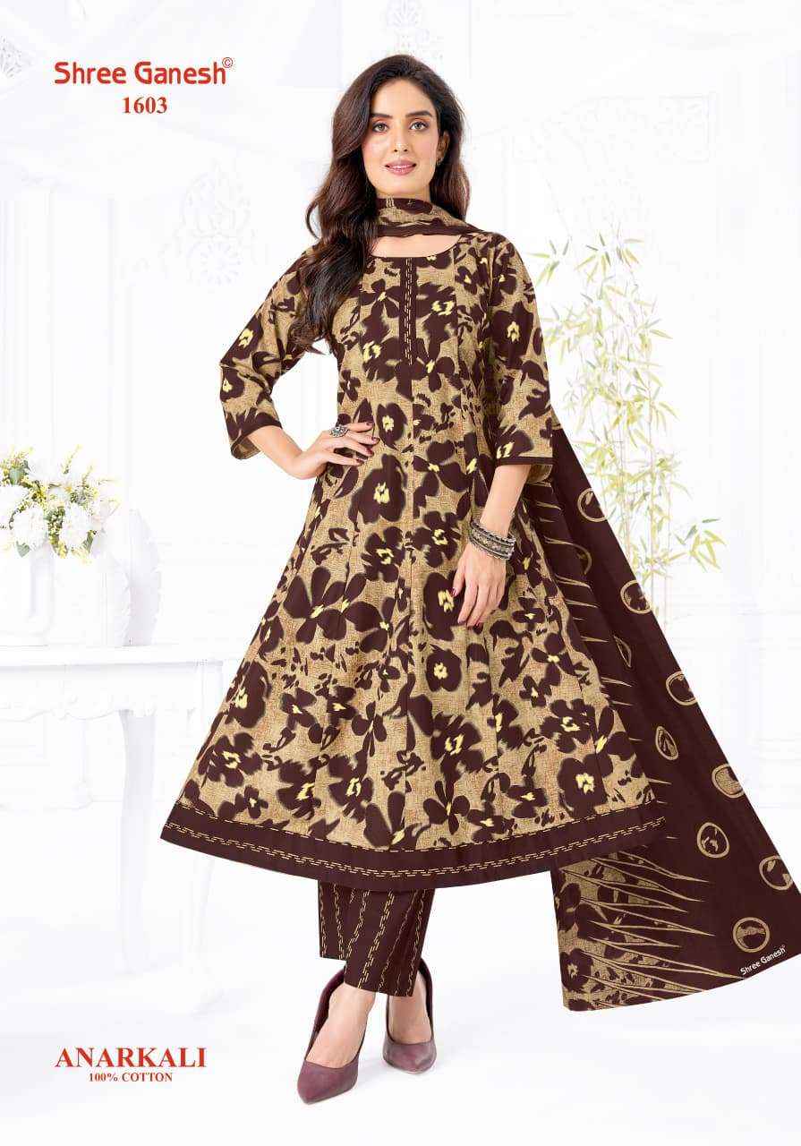 Shree Ganesh Zeenat Vol 6 Heavy Cotton Anarkali Style 3 Pec Suit _ Wholesale Texteli Collection ( 10 Pcs Catalog )