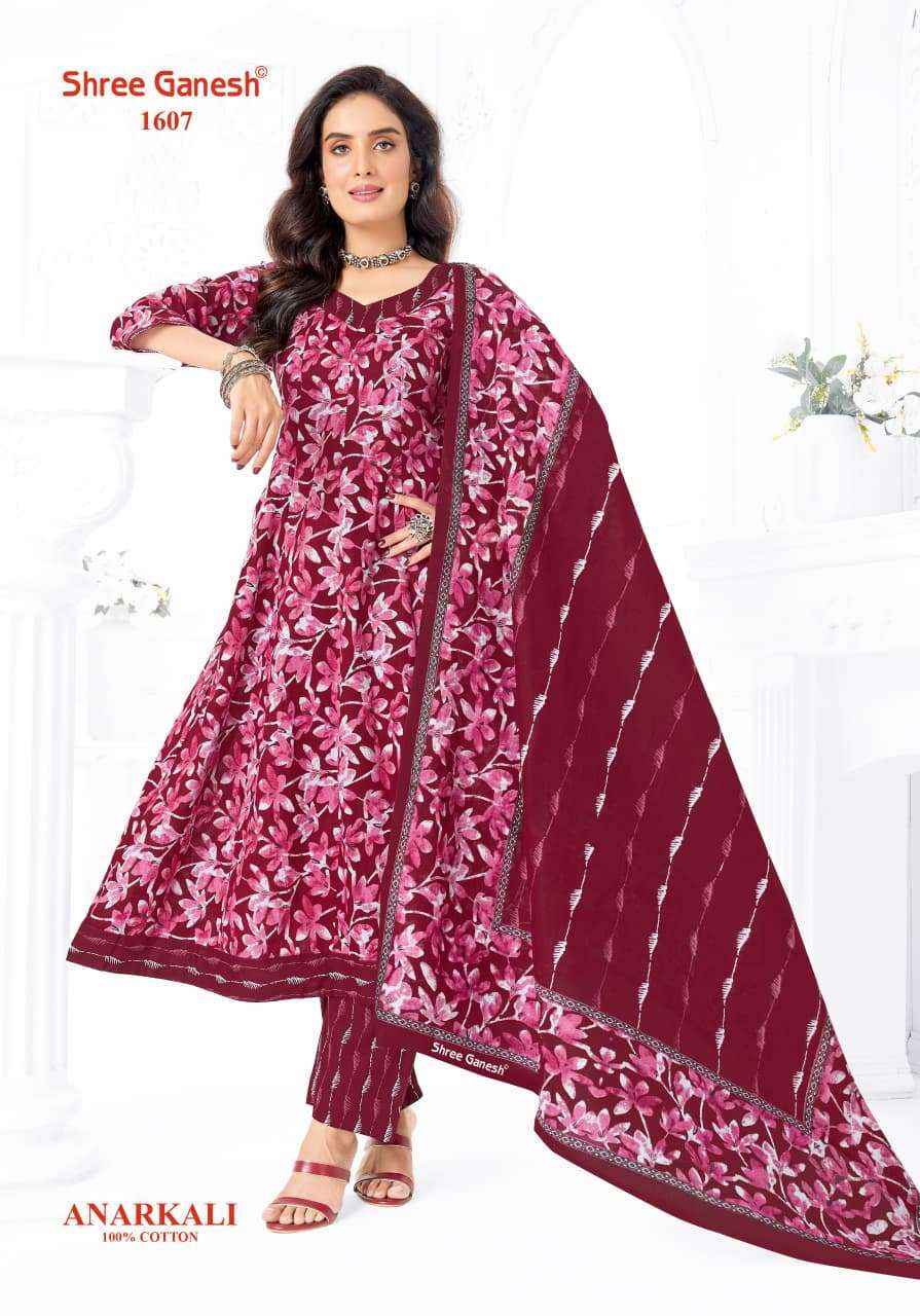 Shree Ganesh Zeenat Vol 6 Heavy Cotton Anarkali Style 3 Pec Suit _ Wholesale Texteli Collection ( 10 Pcs Catalog )