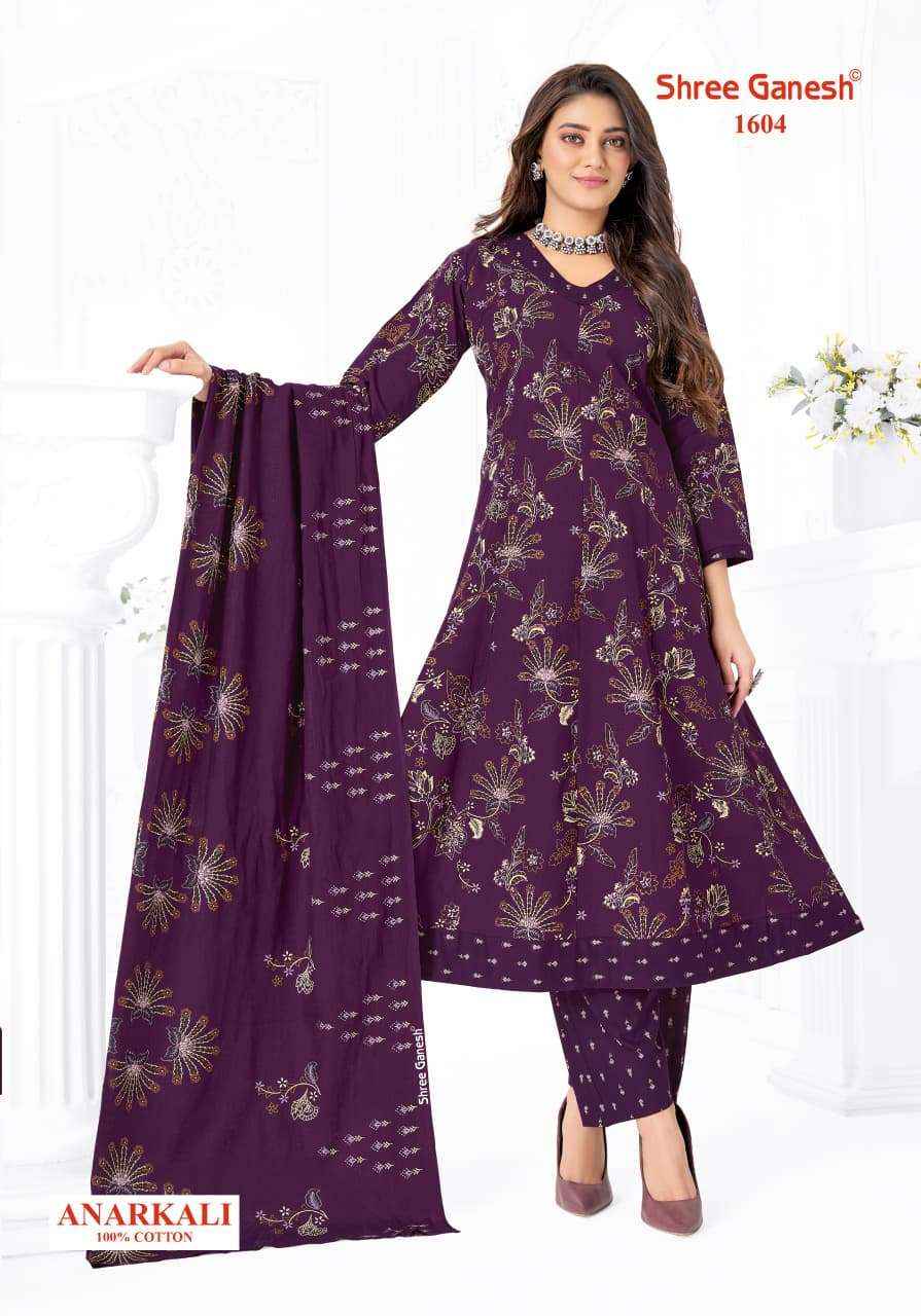 Shree Ganesh Zeenat Vol 6 Heavy Cotton Anarkali Style 3 Pec Suit _ Wholesale Texteli Collection ( 10 Pcs Catalog )