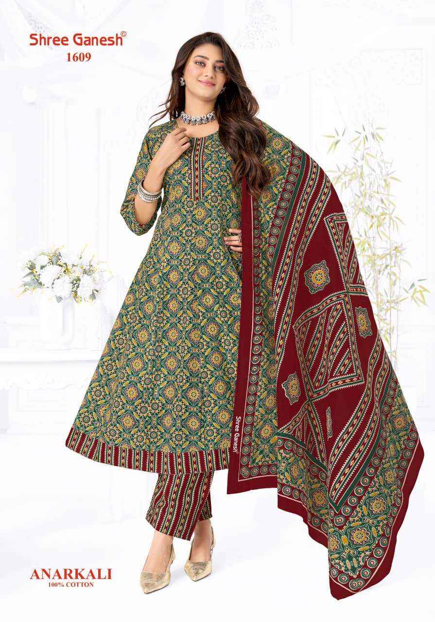 Shree Ganesh Zeenat Vol 6 Heavy Cotton Anarkali Style 3 Pec Suit _ Wholesale Texteli Collection ( 10 Pcs Catalog )