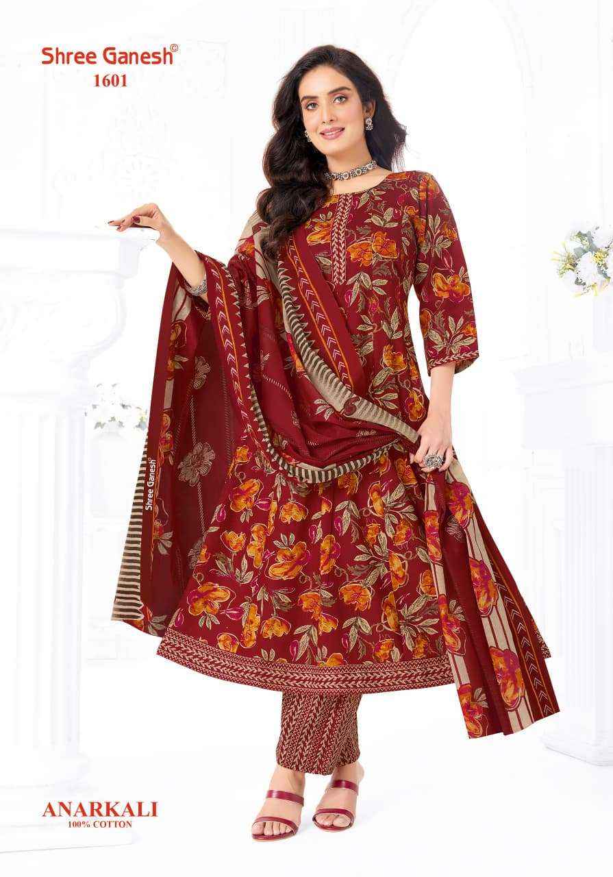 Shree Ganesh Zeenat Vol 6 Heavy Cotton Anarkali Style 3 Pec Suit _ Wholesale Texteli Collection ( 10 Pcs Catalog )