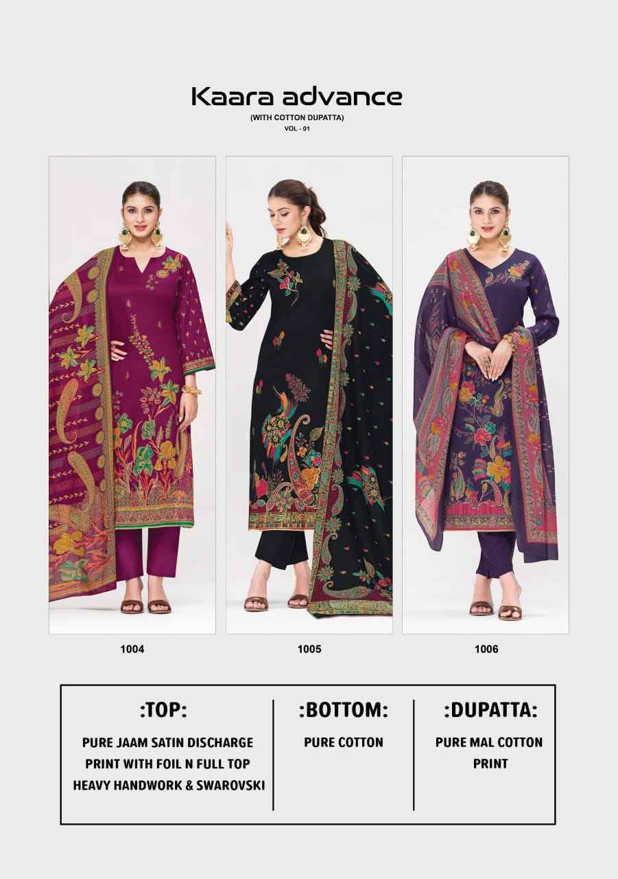 Suryajyoti Kaara Advance Vol 1 Jam Satin Dress Material Wholesale Surat Rate ( 6 Pcs Catalog )