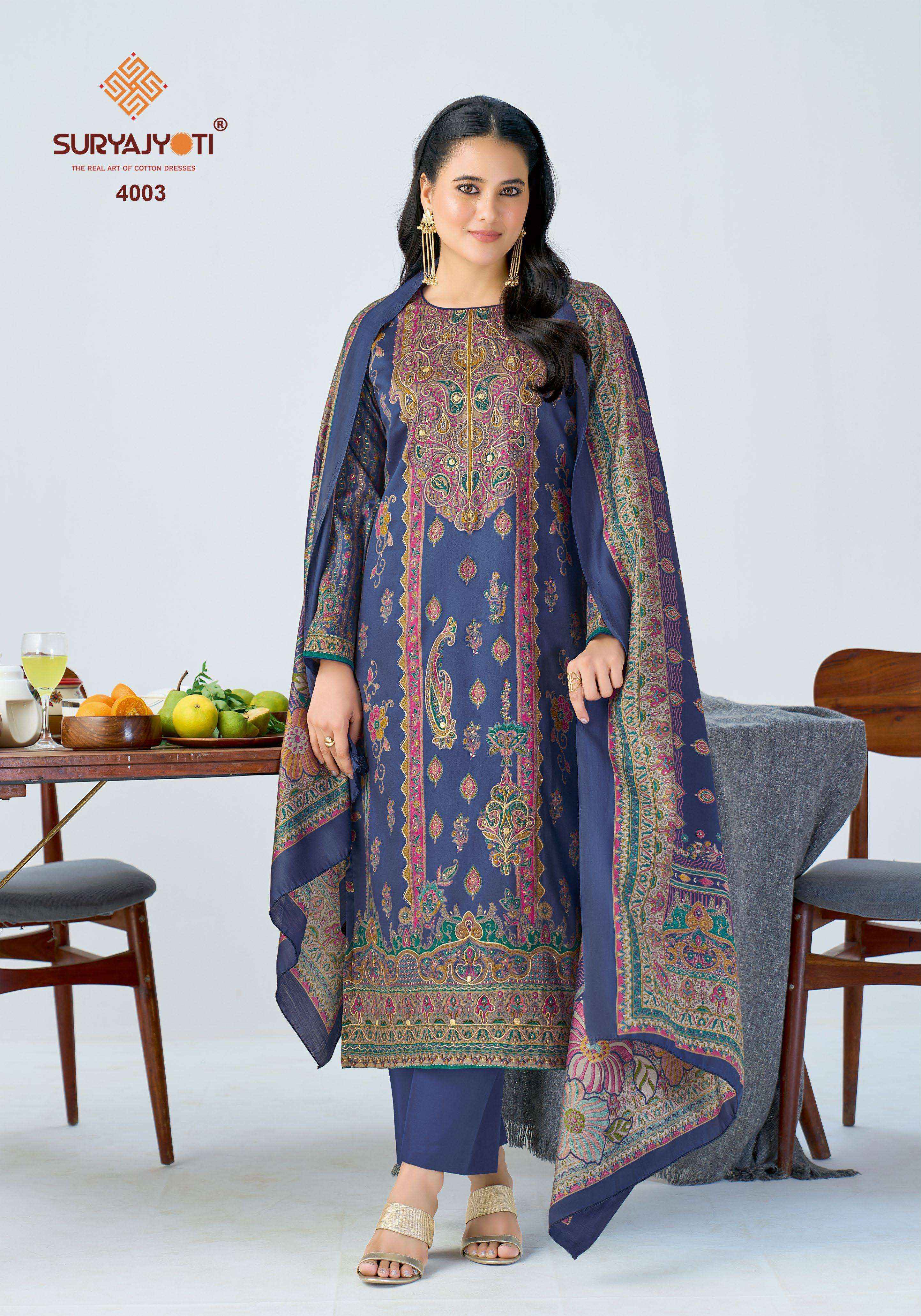 Suryajyoti Kamila Vol 4 Jam Satin Dress Material Wholesale Surat Rate ( 6 Pcs Catalog )