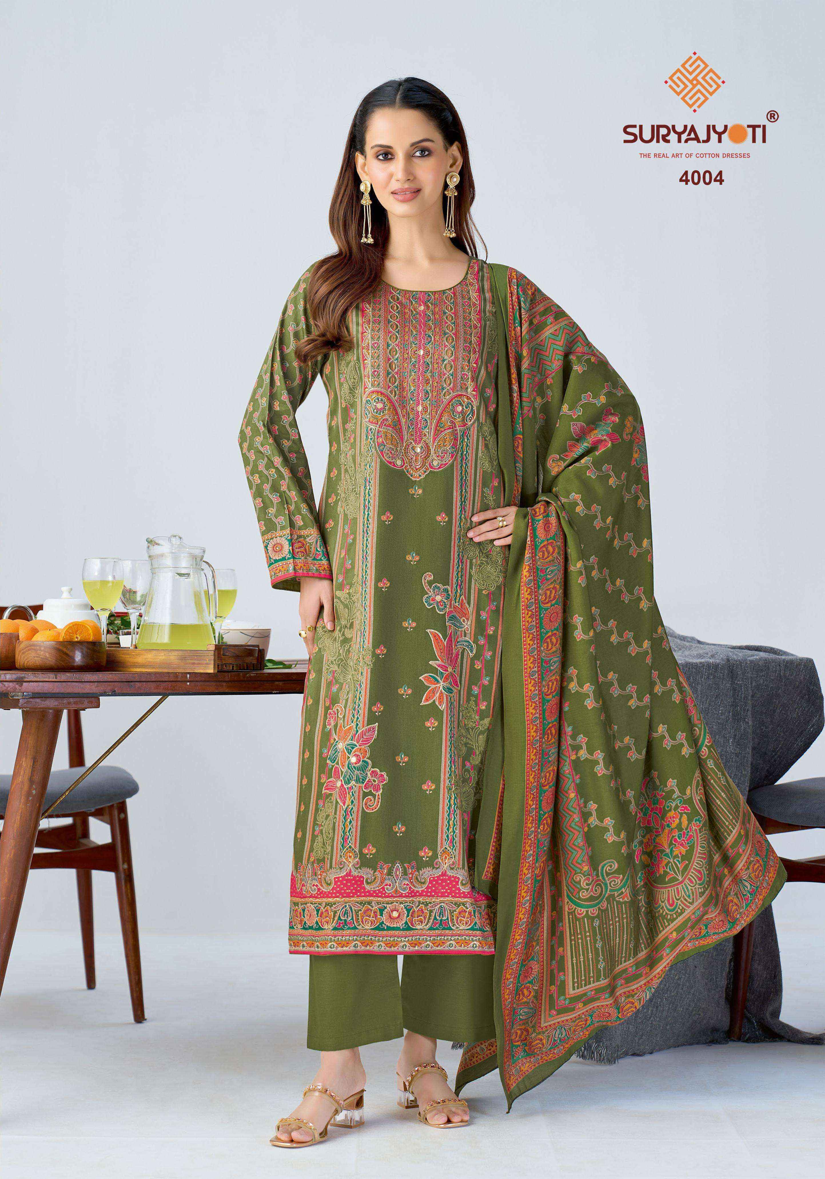 Suryajyoti Kamila Vol 4 Jam Satin Dress Material Wholesale Surat Rate ( 6 Pcs Catalog )