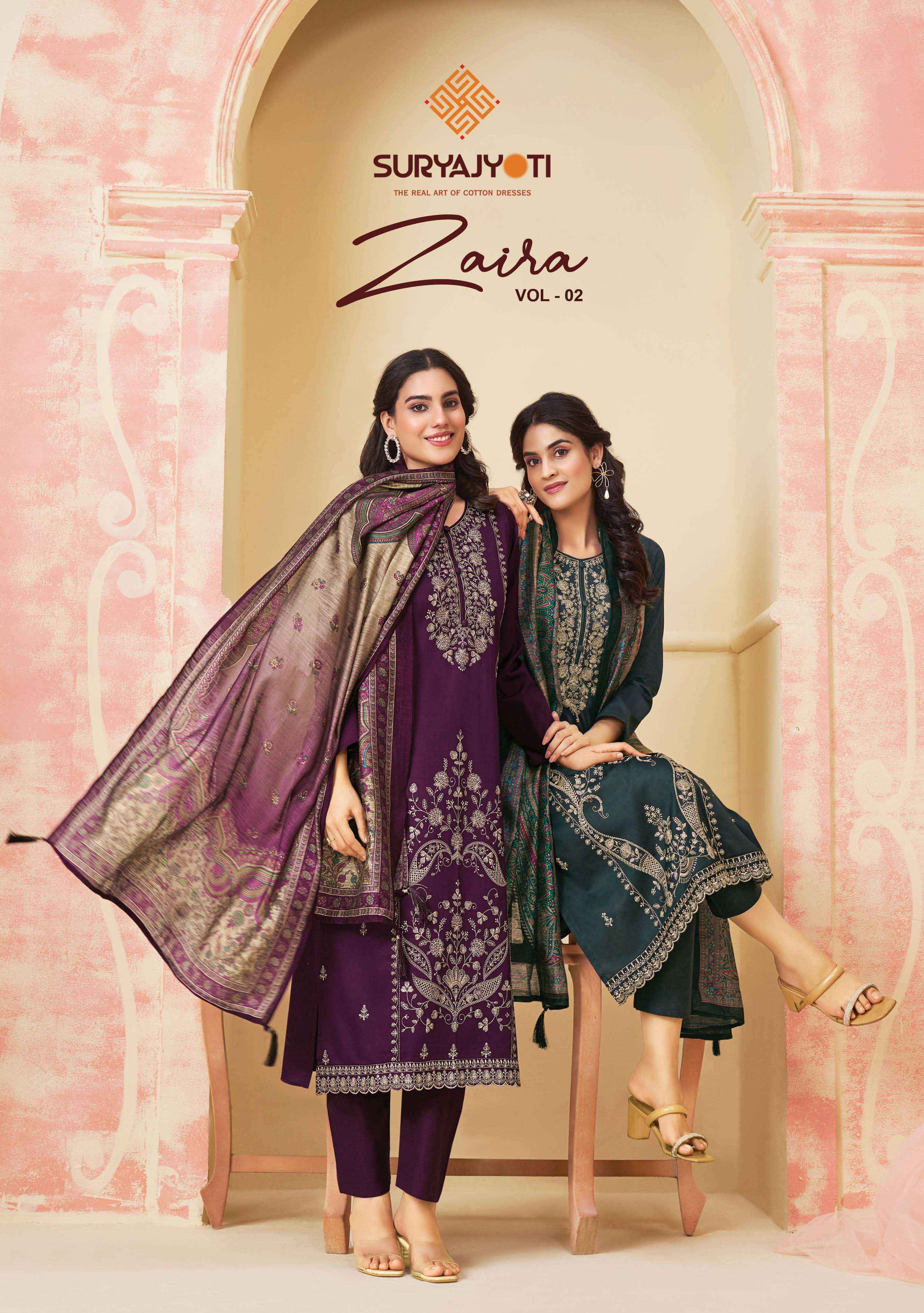 Suryajyoti Zaira Vol 2 Unstitched Salwar Suit Manufacturers in Surat ( 6 pcs Catalogue )