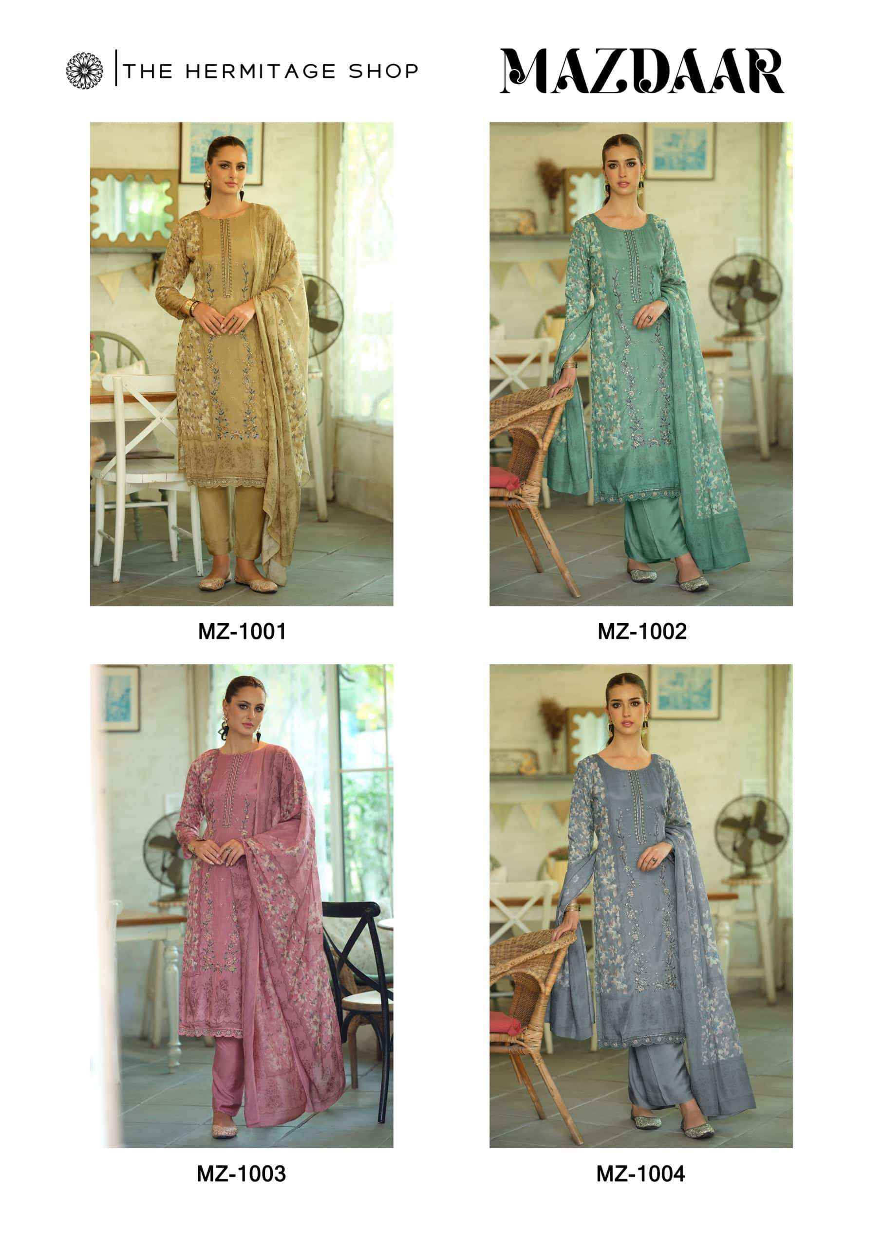 The Harmitage Shop Mazdaar Exclusive Designer Lawn Dress _ Surat Textile Bazaar ( 4 Pcs Catalog )