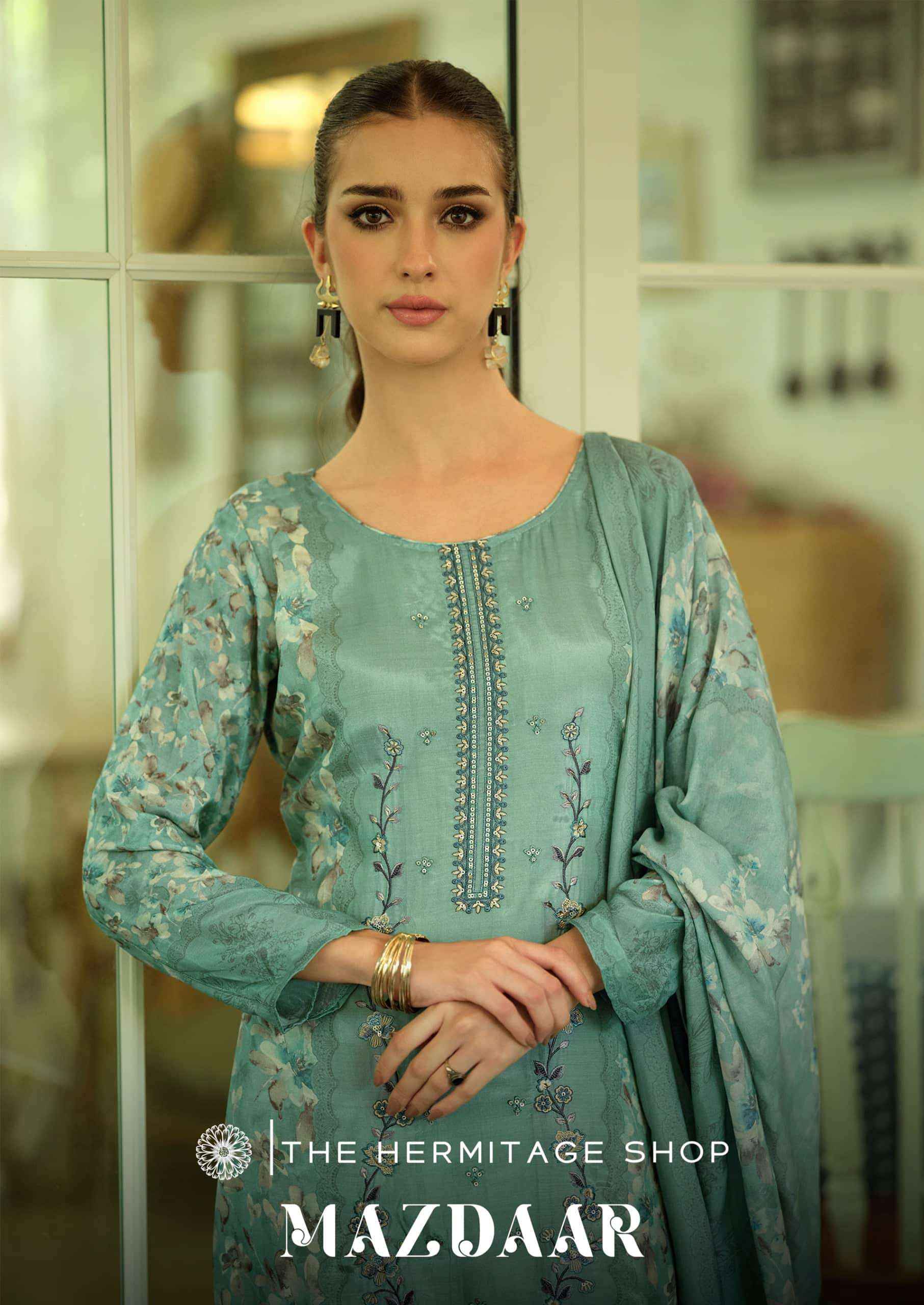 The Harmitage Shop Mazdaar Exclusive Designer Lawn Dress _ Surat Textile Bazaar ( 4 Pcs Catalog )