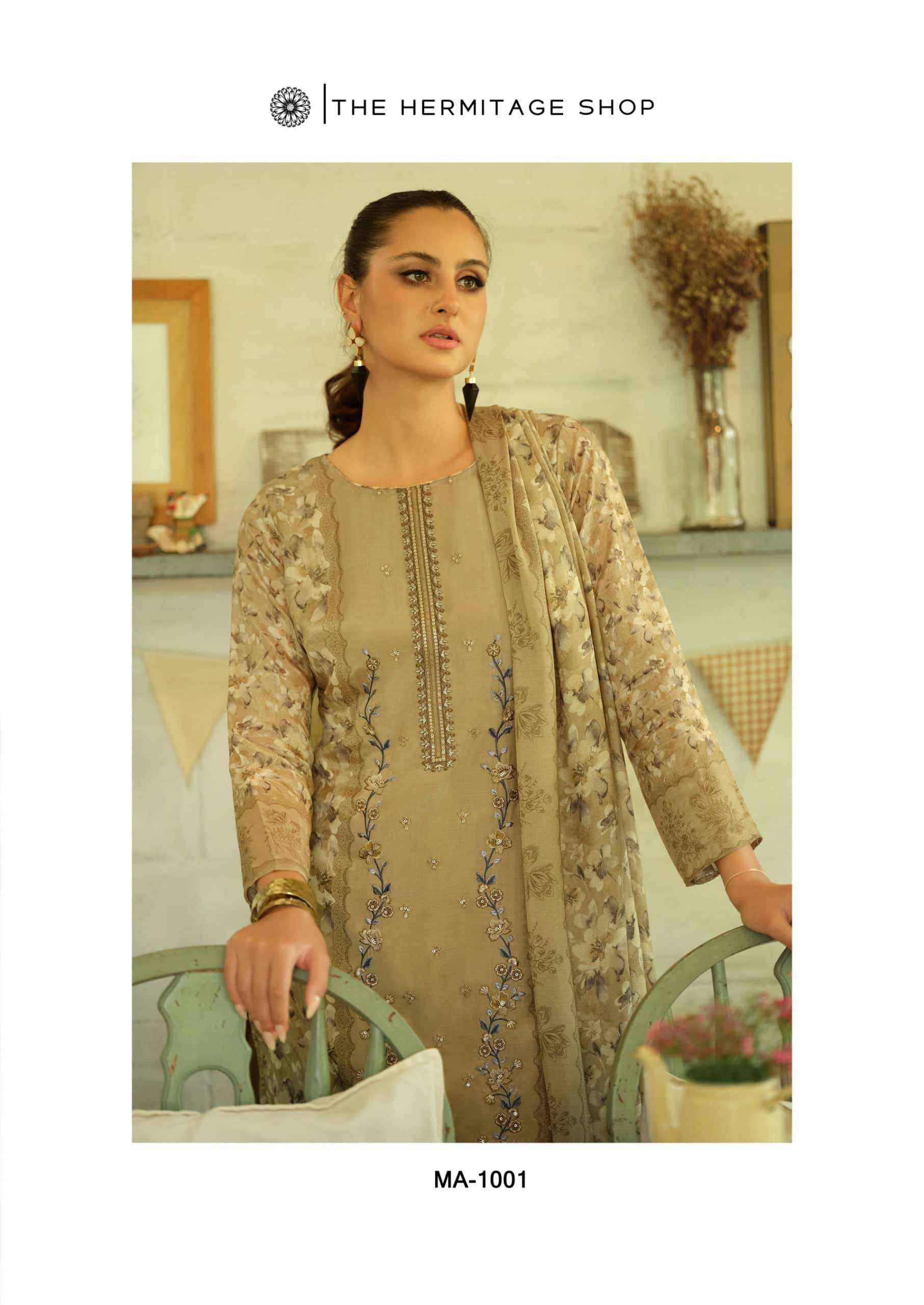 The Harmitage Shop Mazdaar Exclusive Designer Lawn Dress _ Surat Textile Bazaar ( 4 Pcs Catalog )