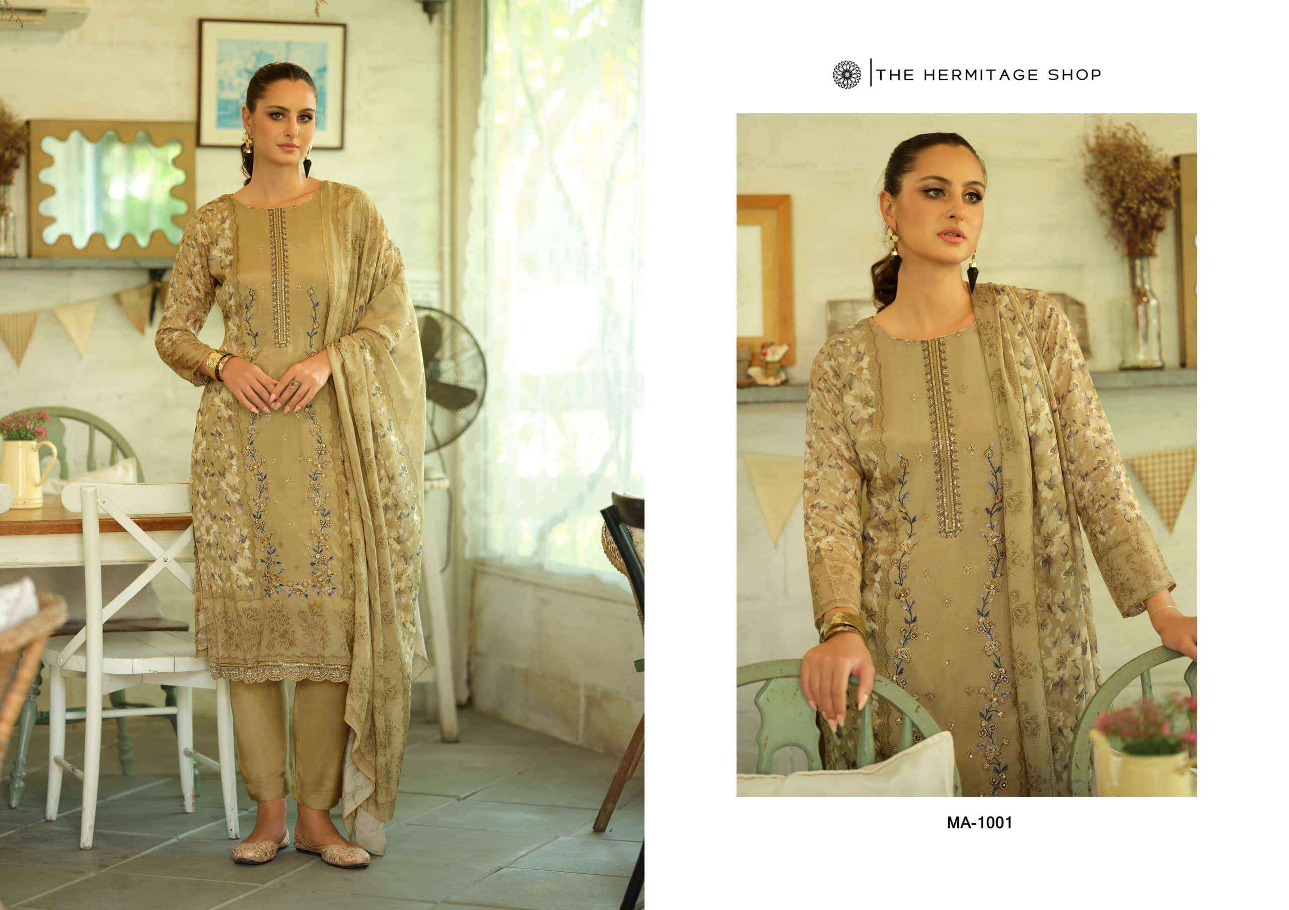 The Harmitage Shop Mazdaar Exclusive Designer Lawn Dress _ Surat Textile Bazaar ( 4 Pcs Catalog )